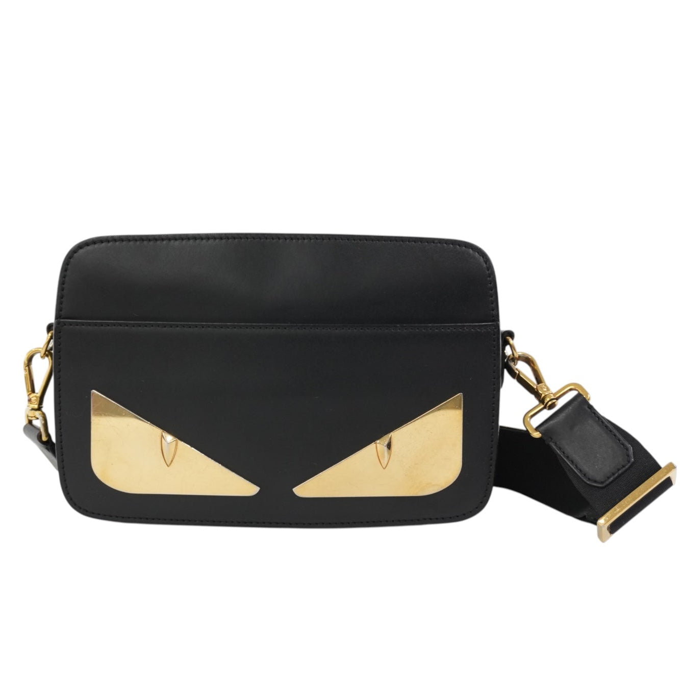 Pre-Owned Fendi Monster Eyes Camera Crossbody Bag Black