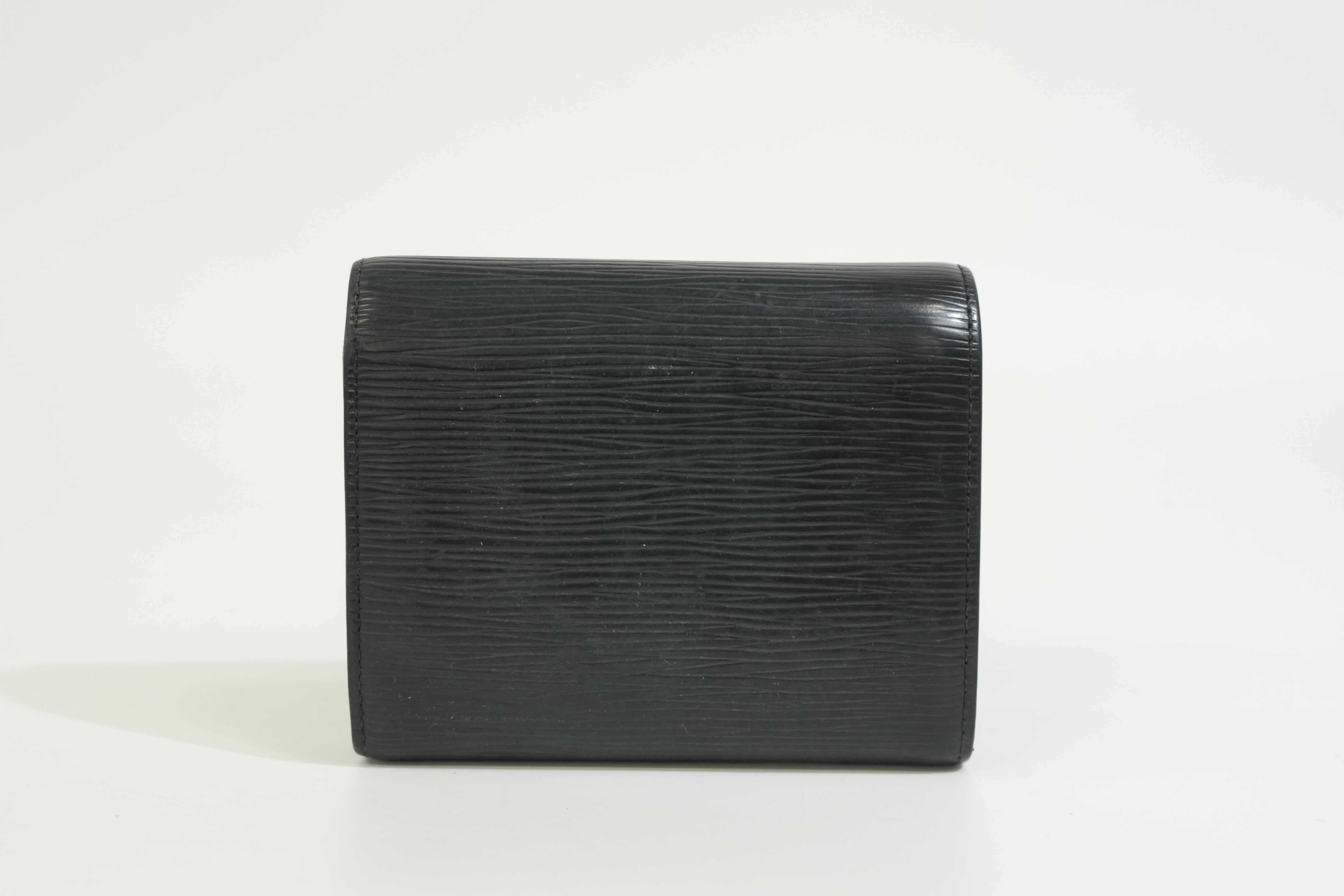 Pre-owned Louis Vuitton Epi Joey Compact Wallet Black