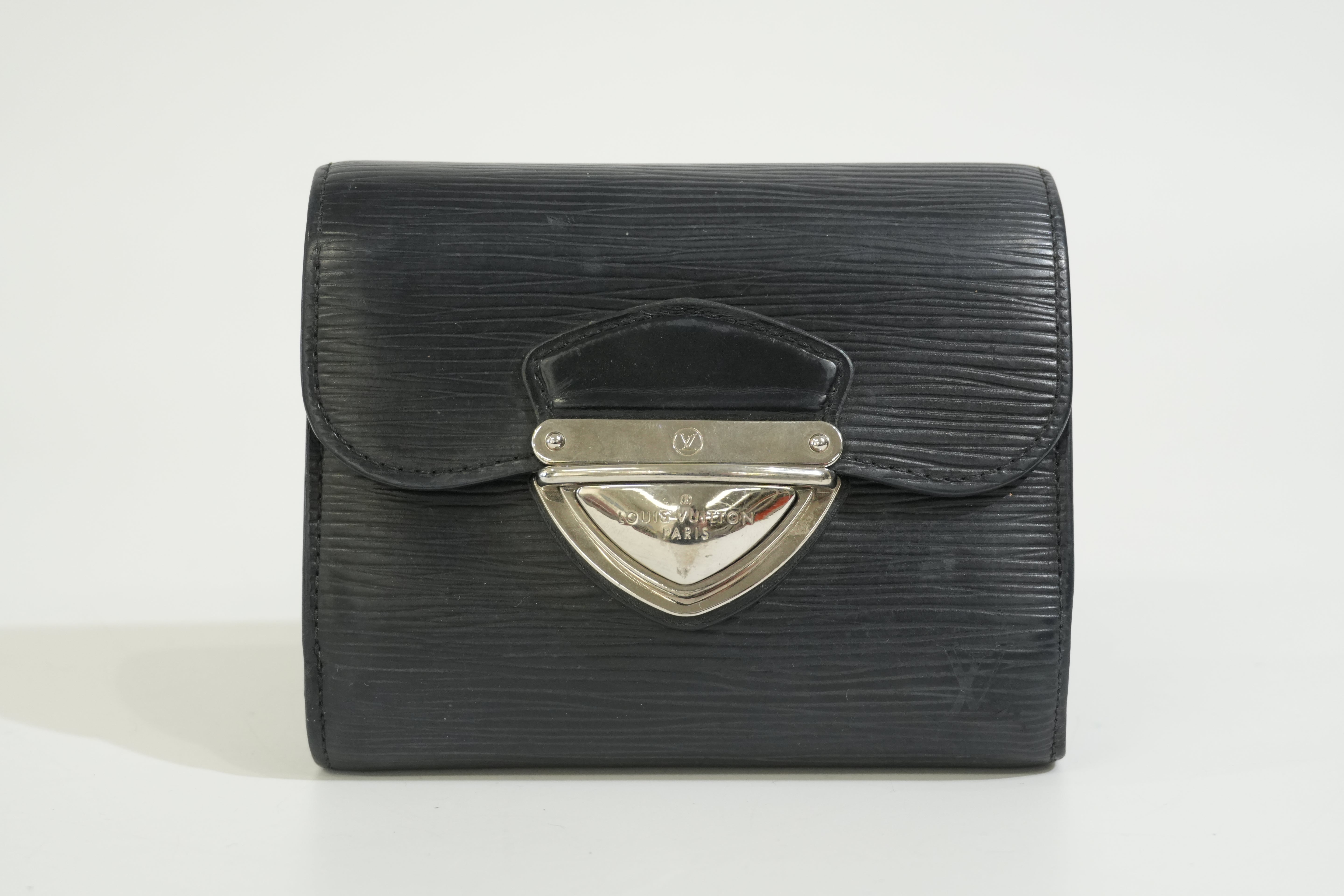 Pre-owned Louis Vuitton Epi Joey Compact Wallet Black