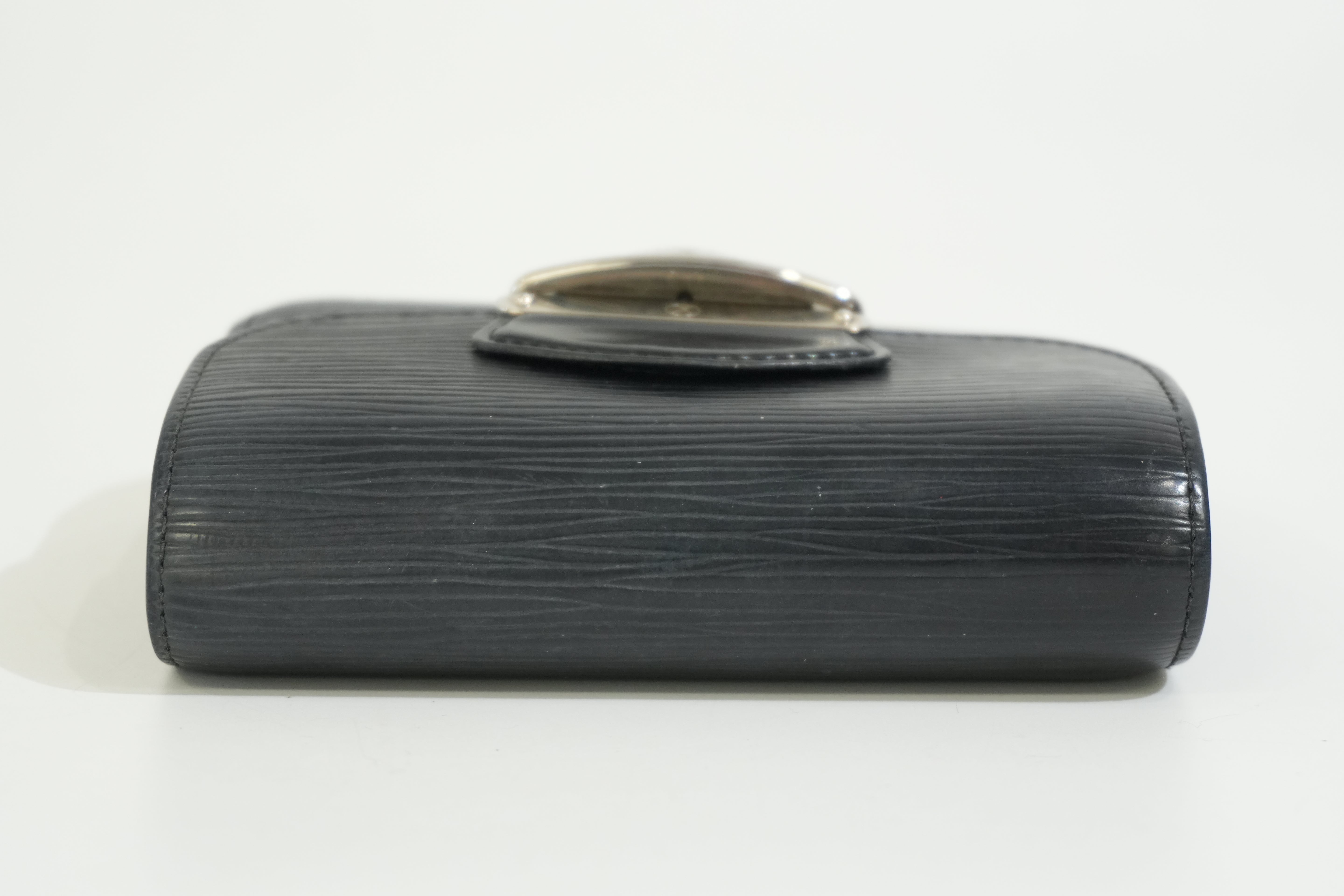 Pre-owned Louis Vuitton Epi Joey Compact Wallet Black