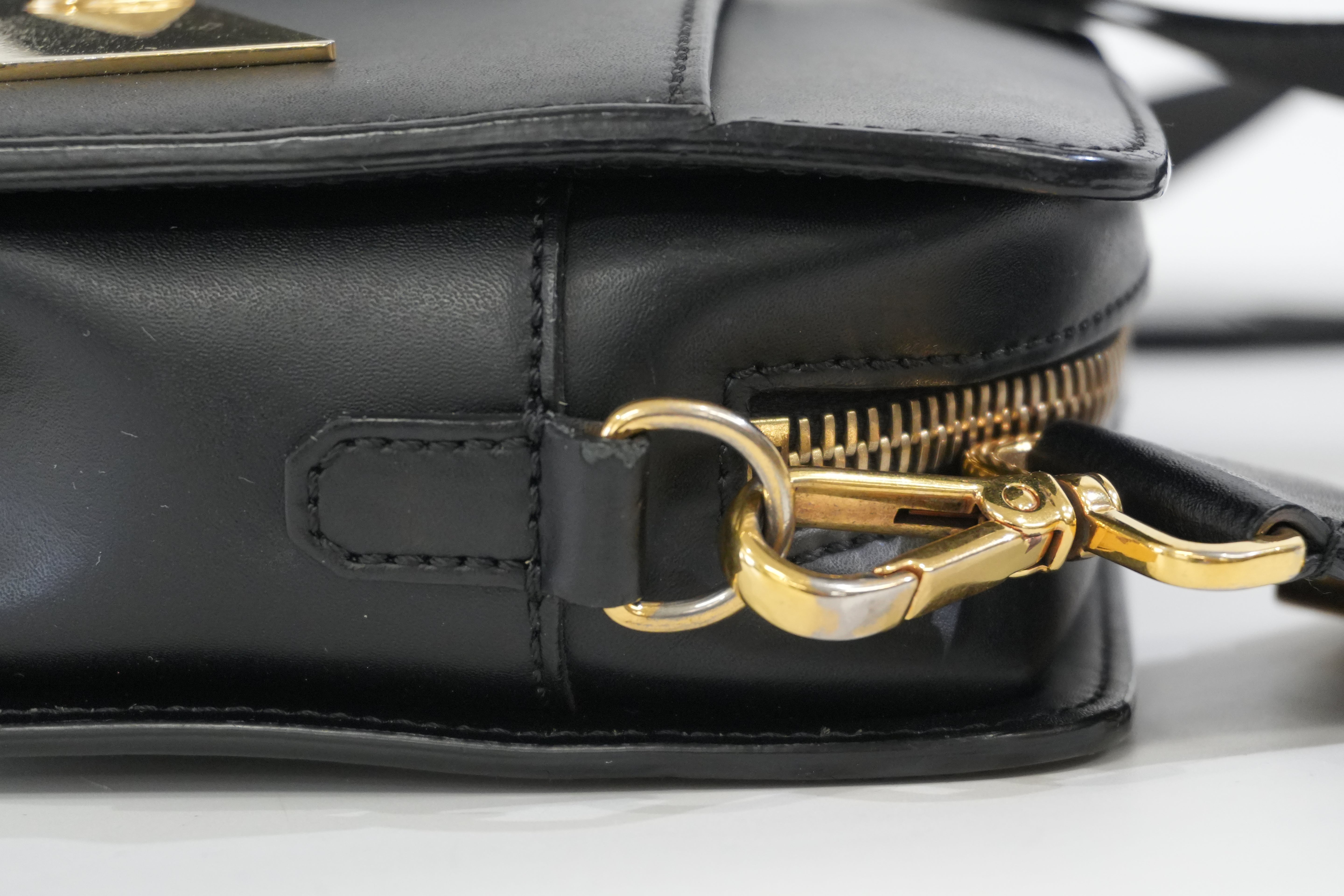Pre-Owned Fendi Monster Eyes Camera Crossbody Bag Black