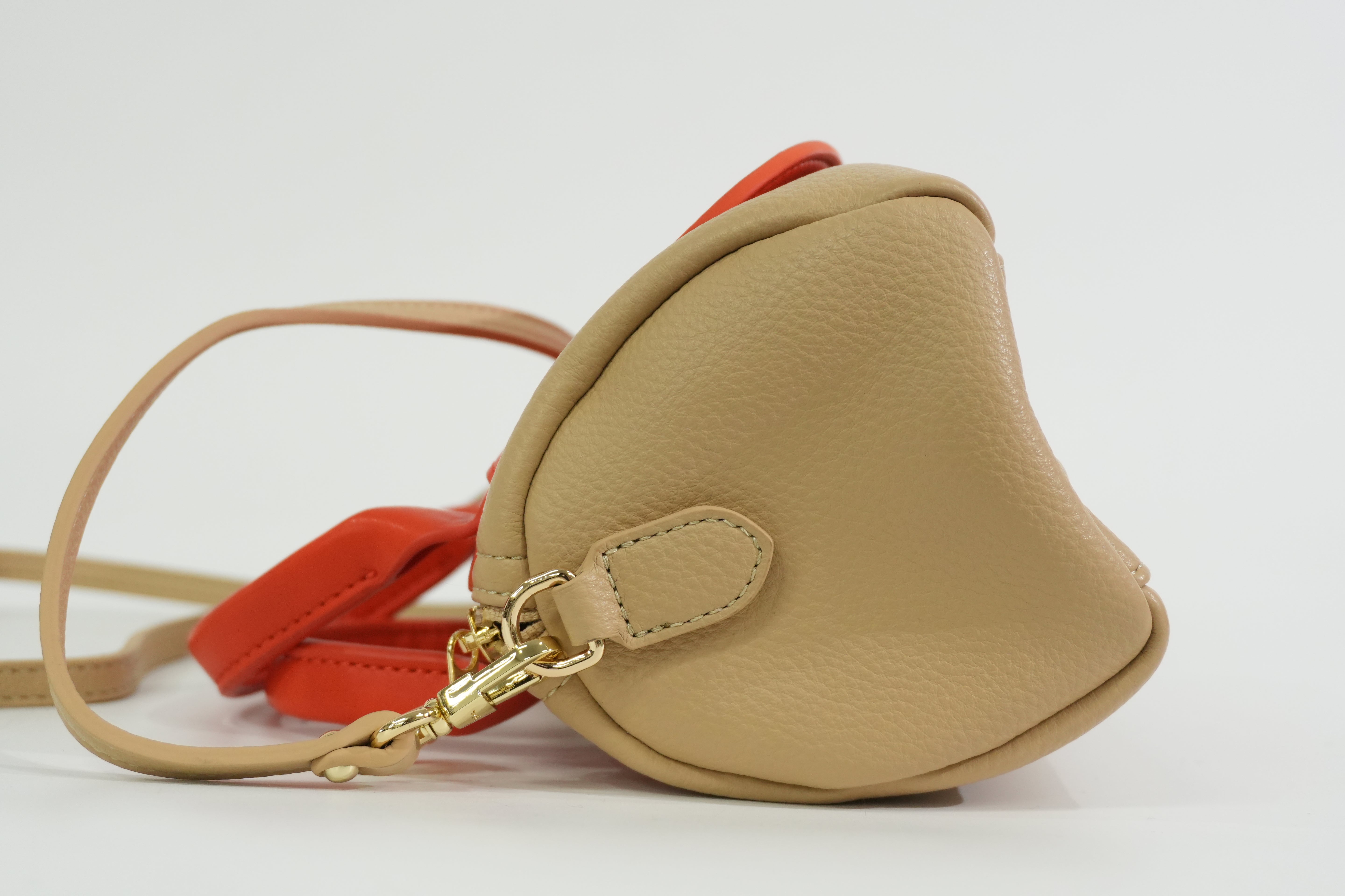 Pre-owned Longchamp Two Way Shoulder Bag Beige and Orange