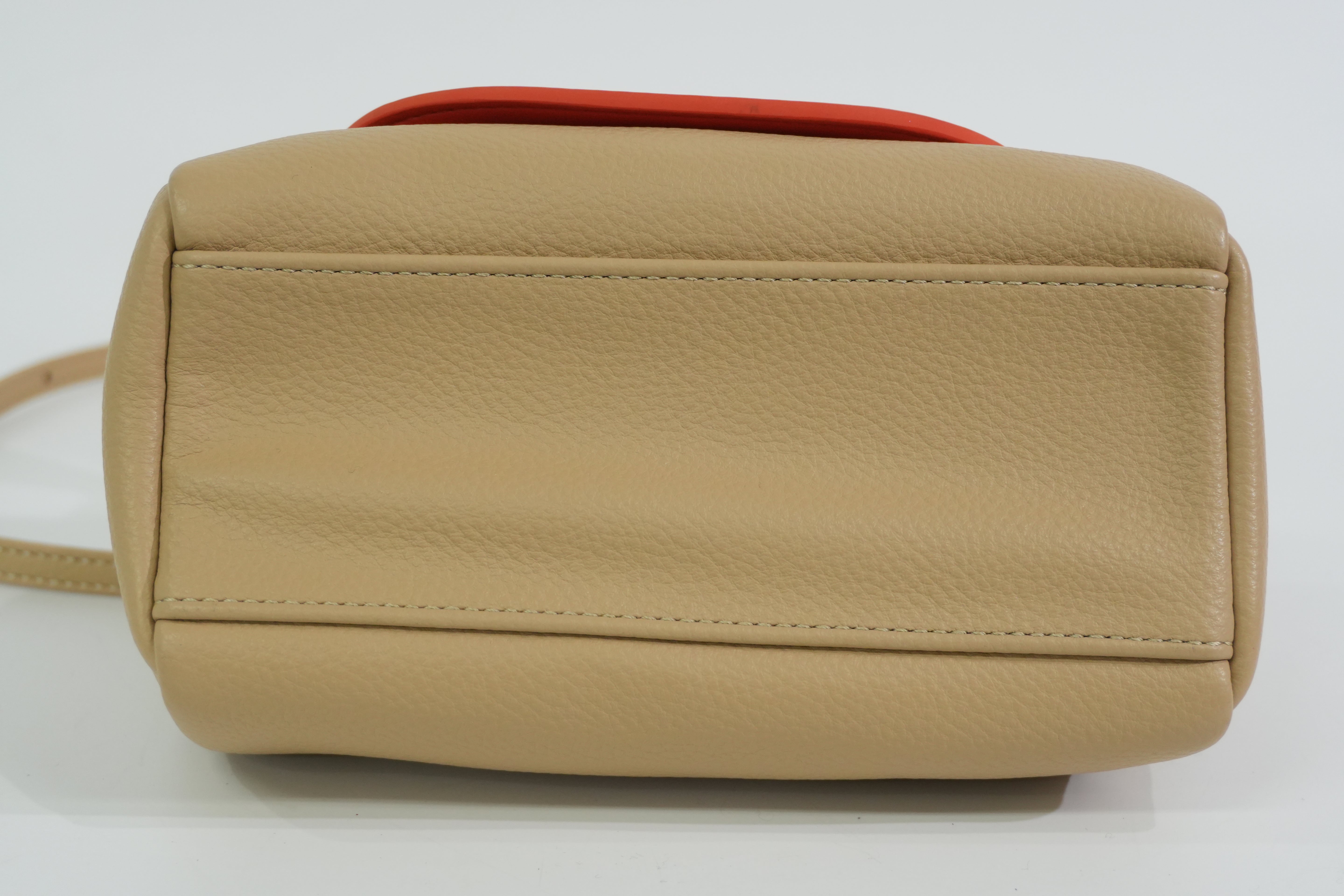 Pre-owned Longchamp Two Way Shoulder Bag Beige and Orange