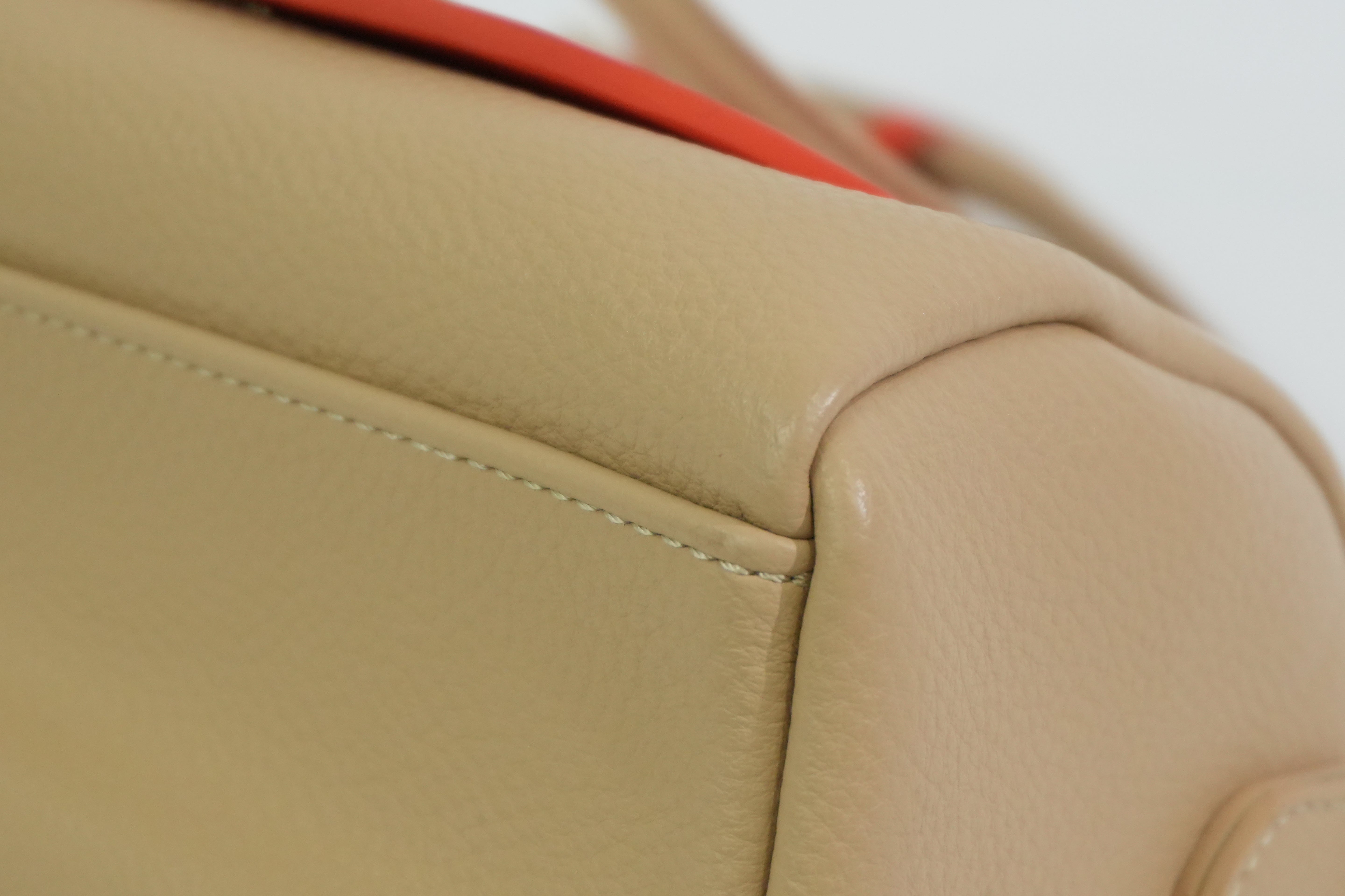 Pre-owned Longchamp Two Way Shoulder Bag Beige and Orange