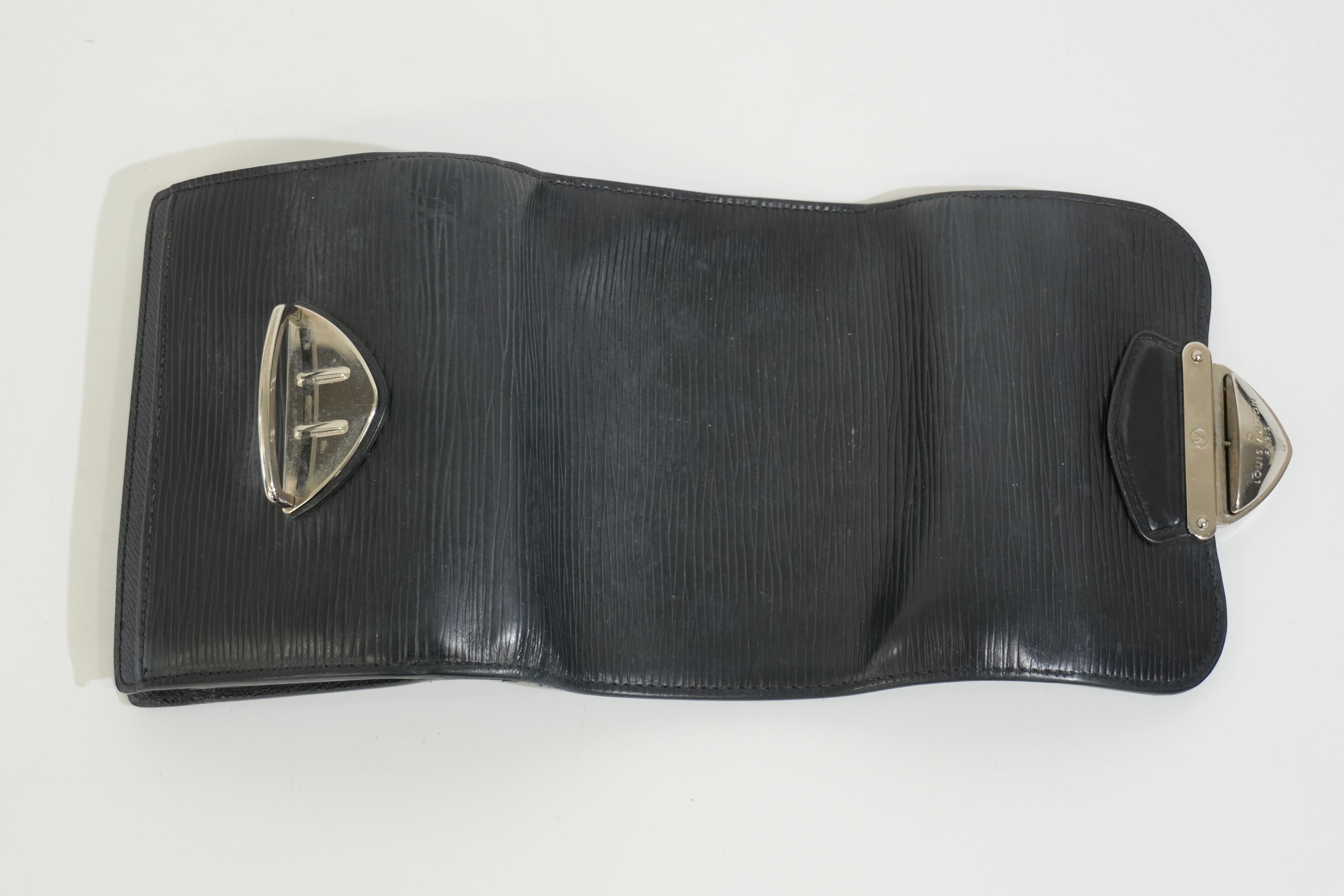 Pre-owned Louis Vuitton Epi Joey Compact Wallet Black