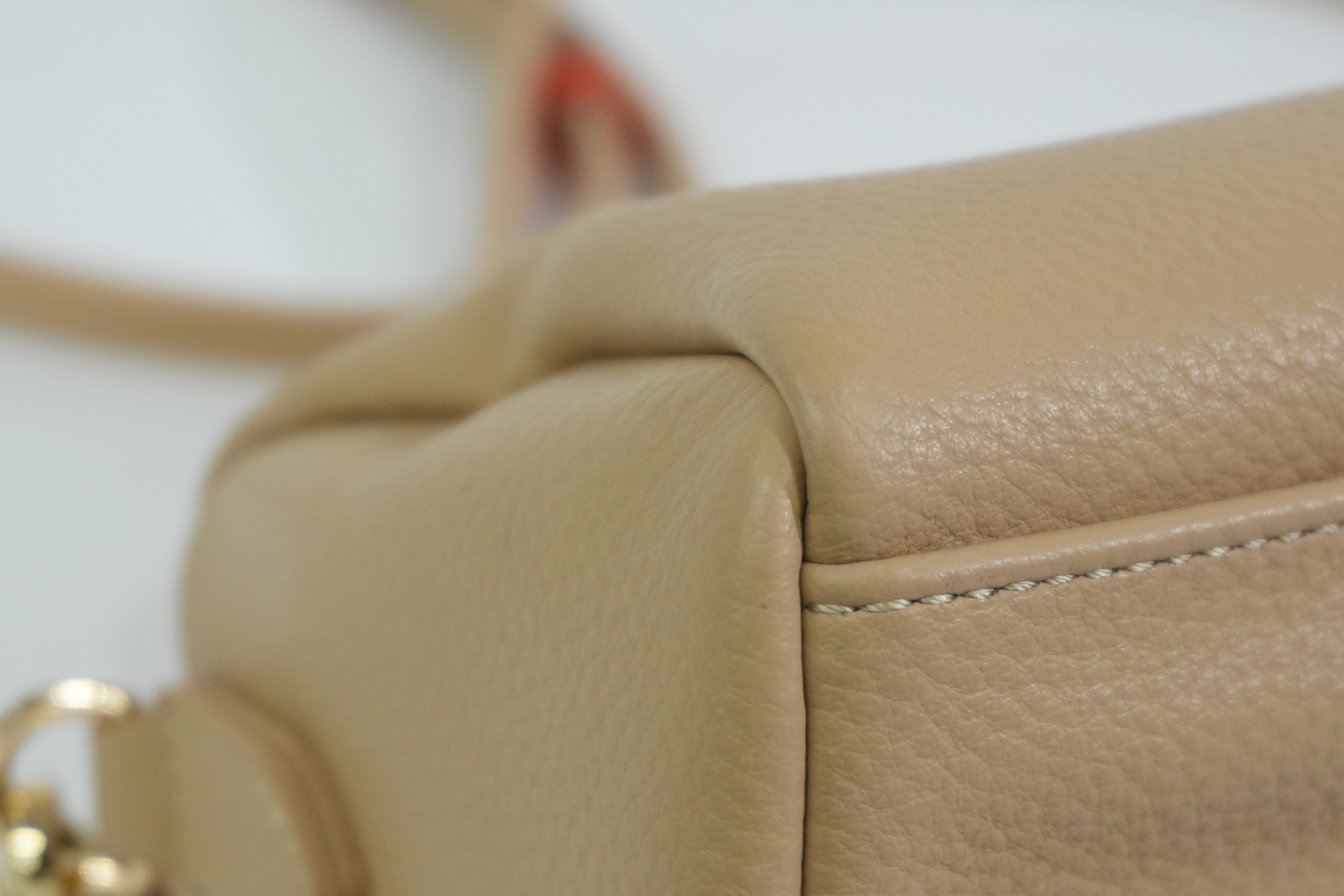 Pre-owned Longchamp Two Way Shoulder Bag Beige and Orange