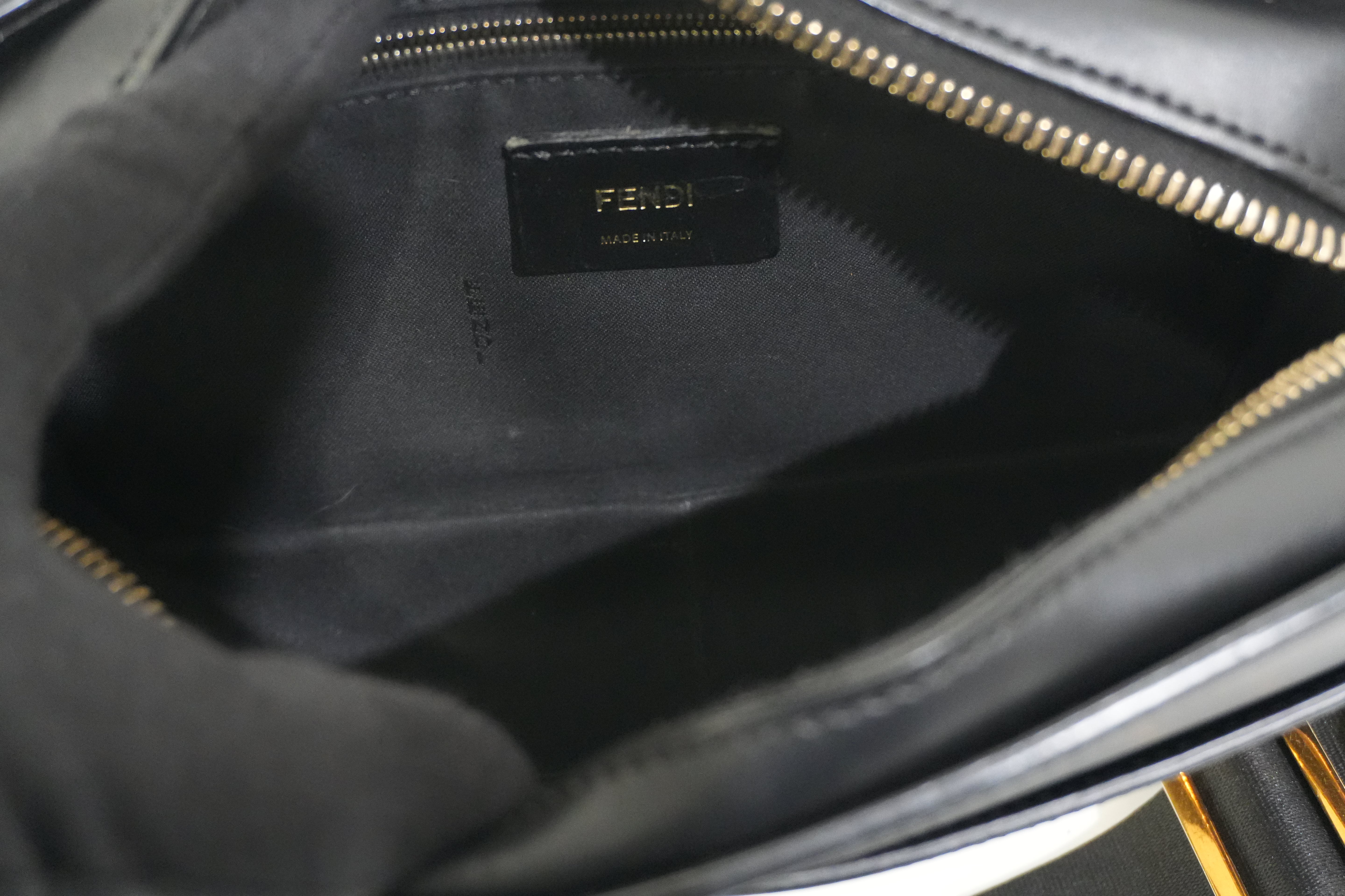 Pre-Owned Fendi Monster Eyes Camera Crossbody Bag Black