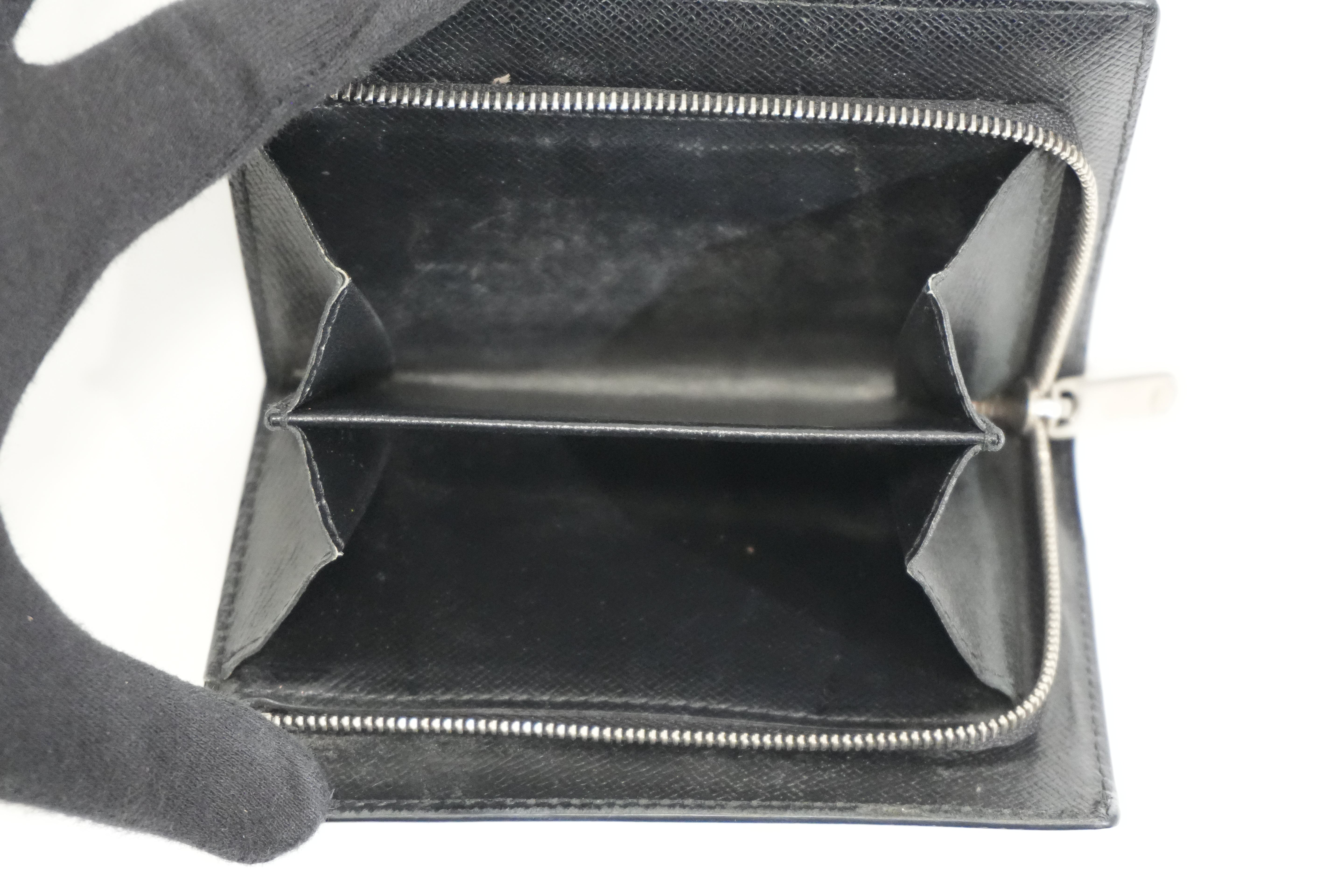 Pre-owned Louis Vuitton Epi Joey Compact Wallet Black
