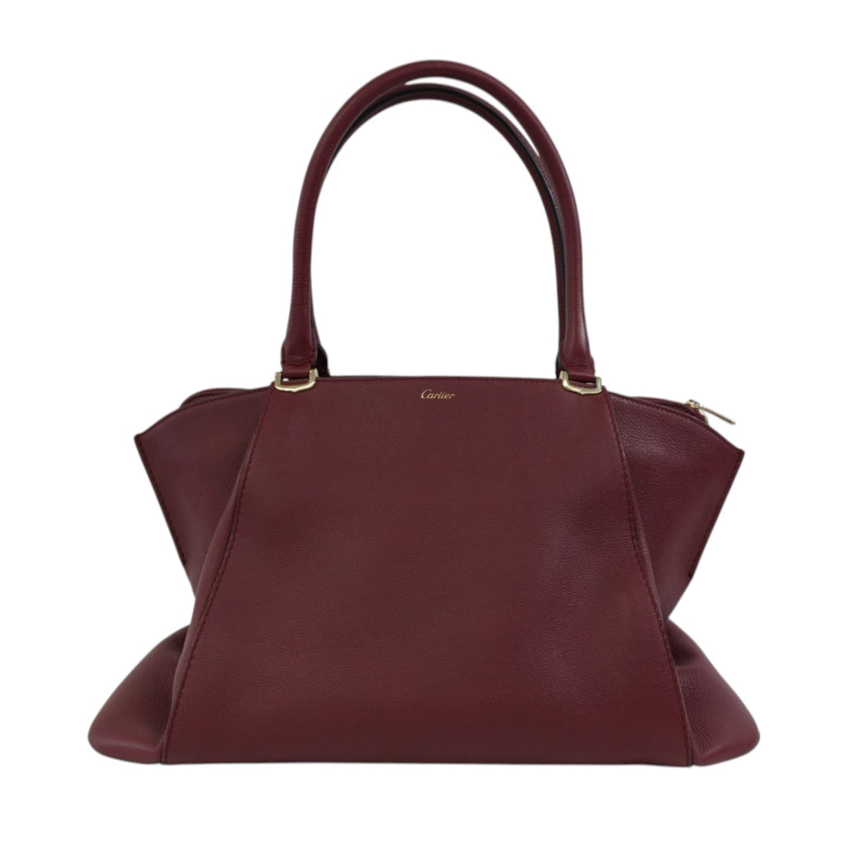 Pre-Owned Cartier C De Cartier Tote Bag Burgundy
