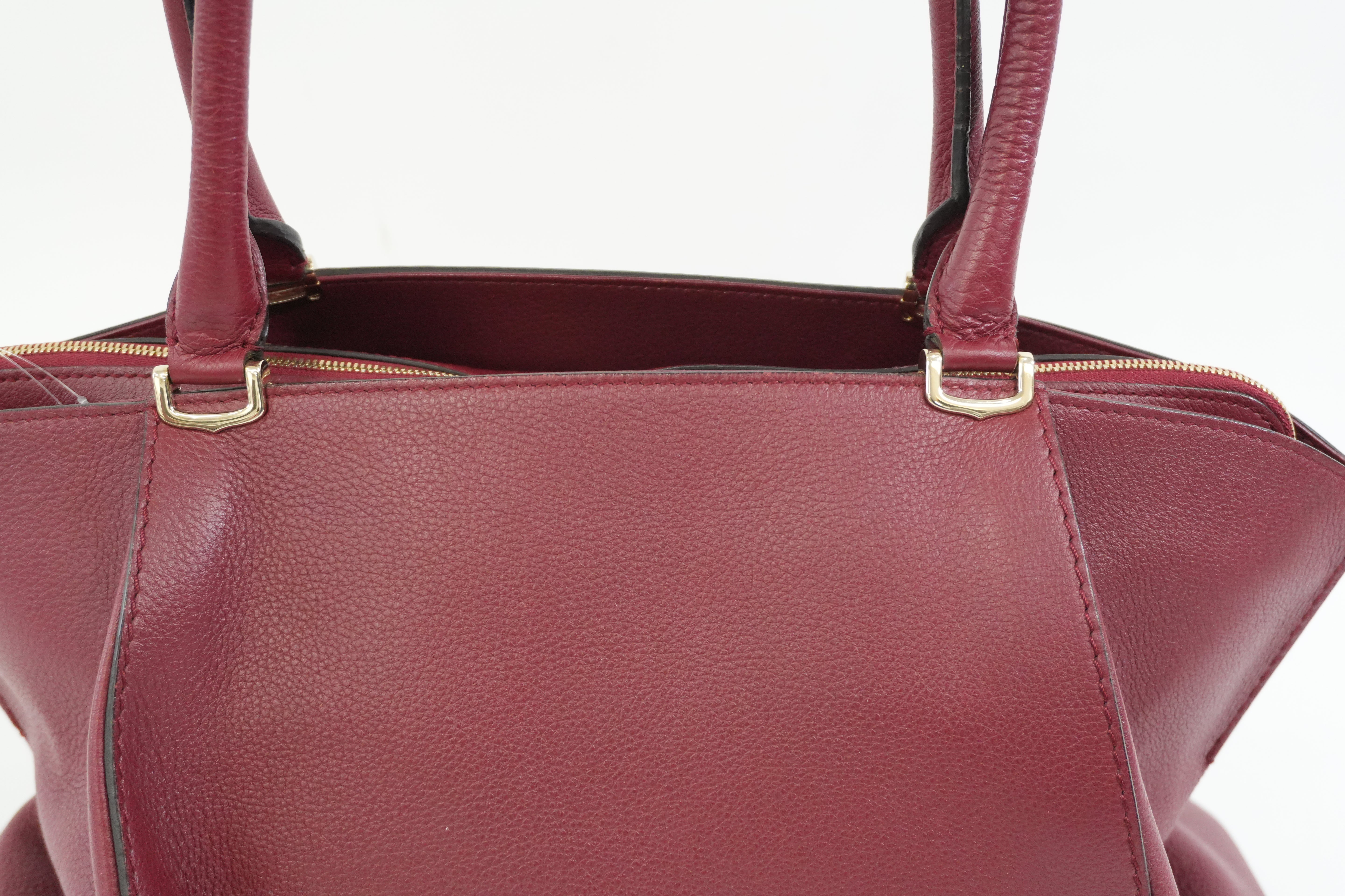 Pre-Owned Cartier C De Cartier Tote Bag Burgundy