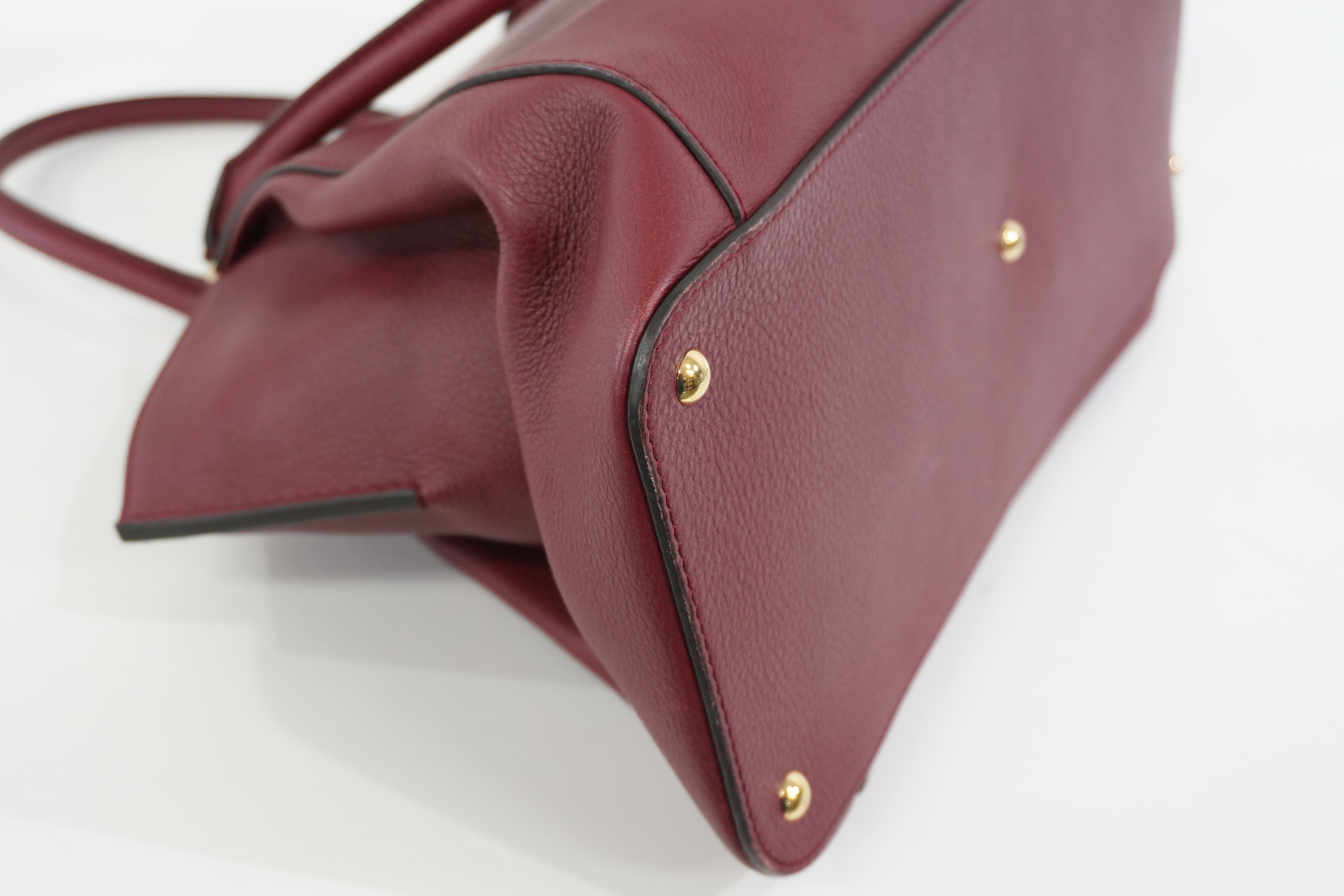 Pre-Owned Cartier C De Cartier Tote Bag Burgundy