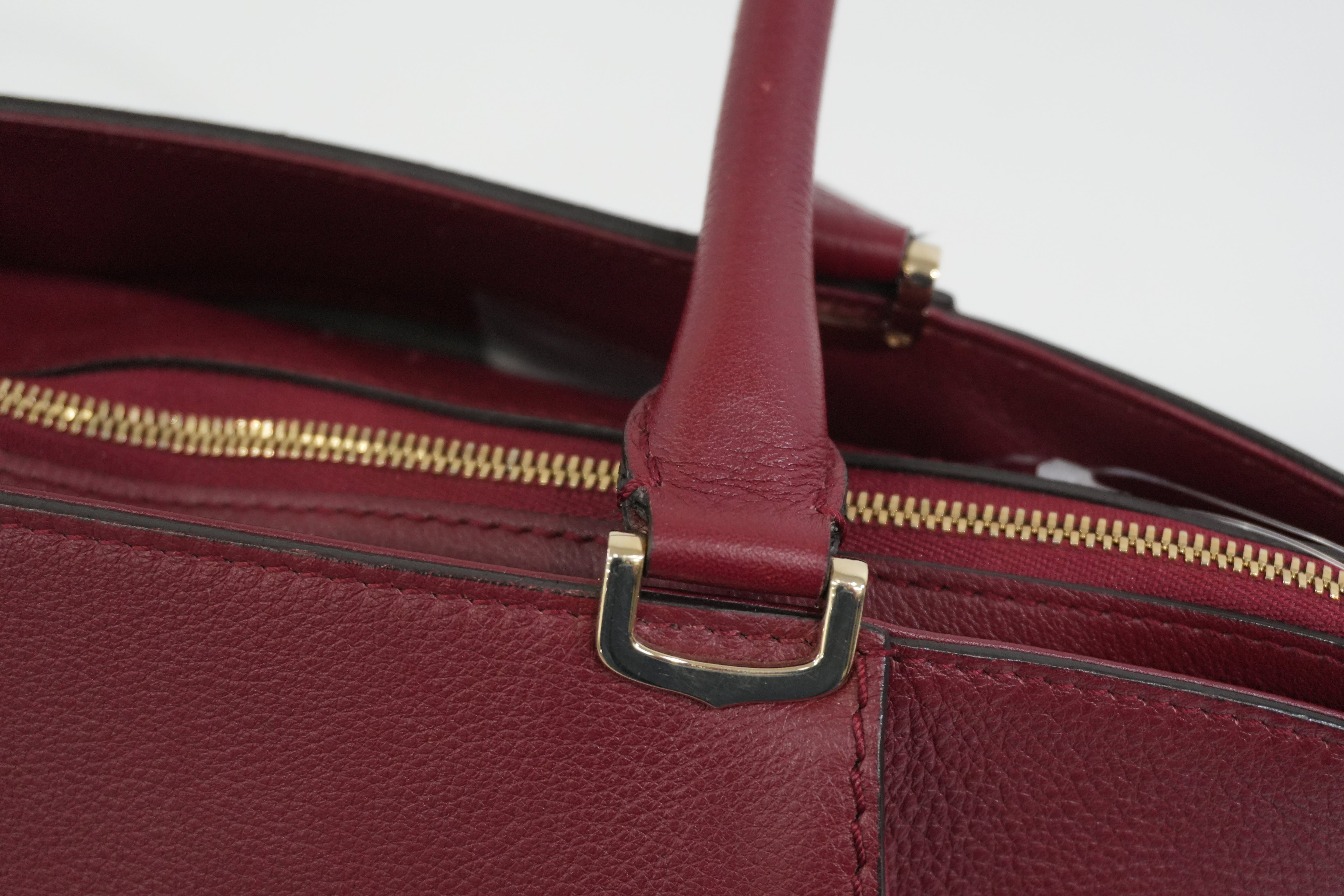 Pre-Owned Cartier C De Cartier Tote Bag Burgundy