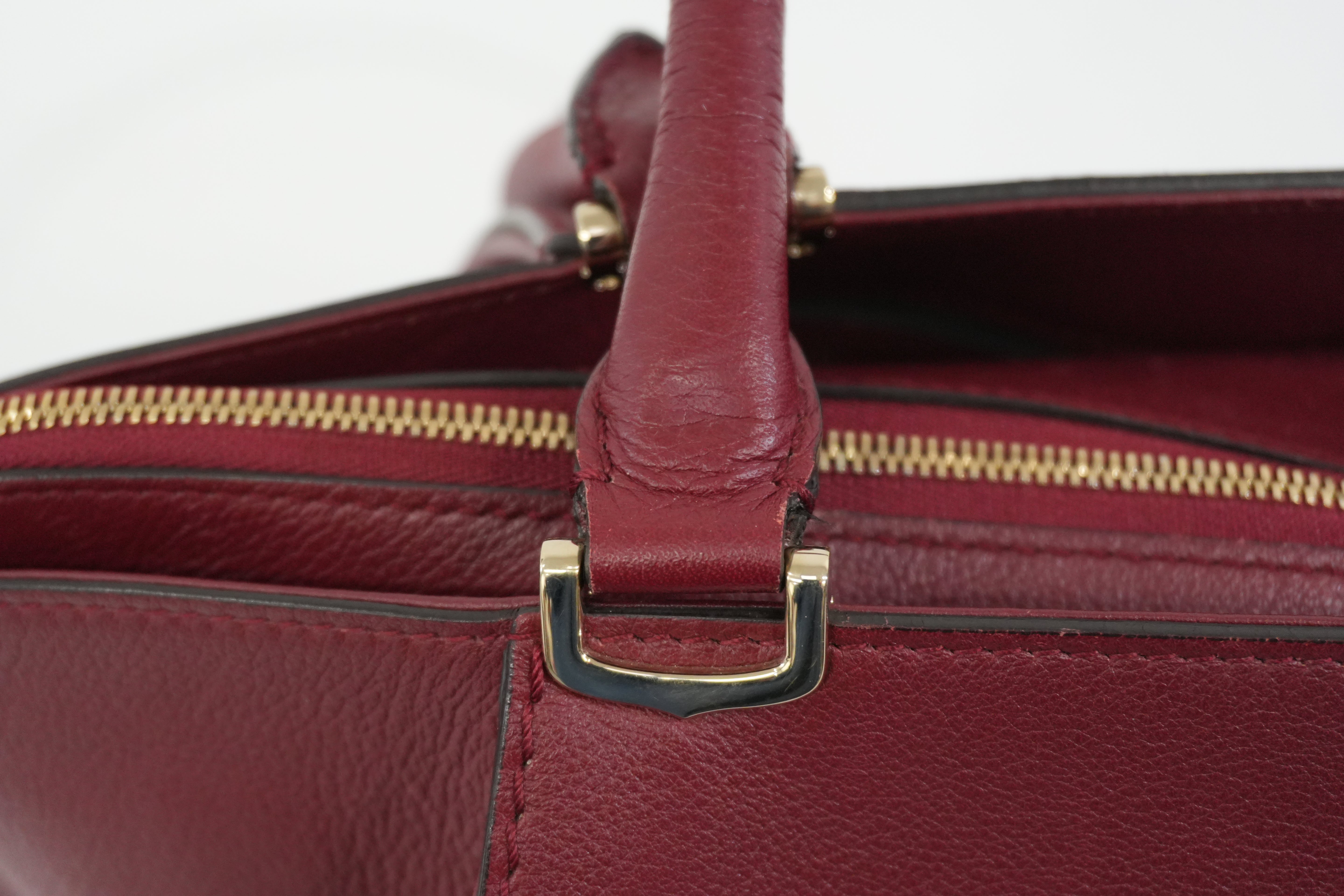 Pre-Owned Cartier C De Cartier Tote Bag Burgundy