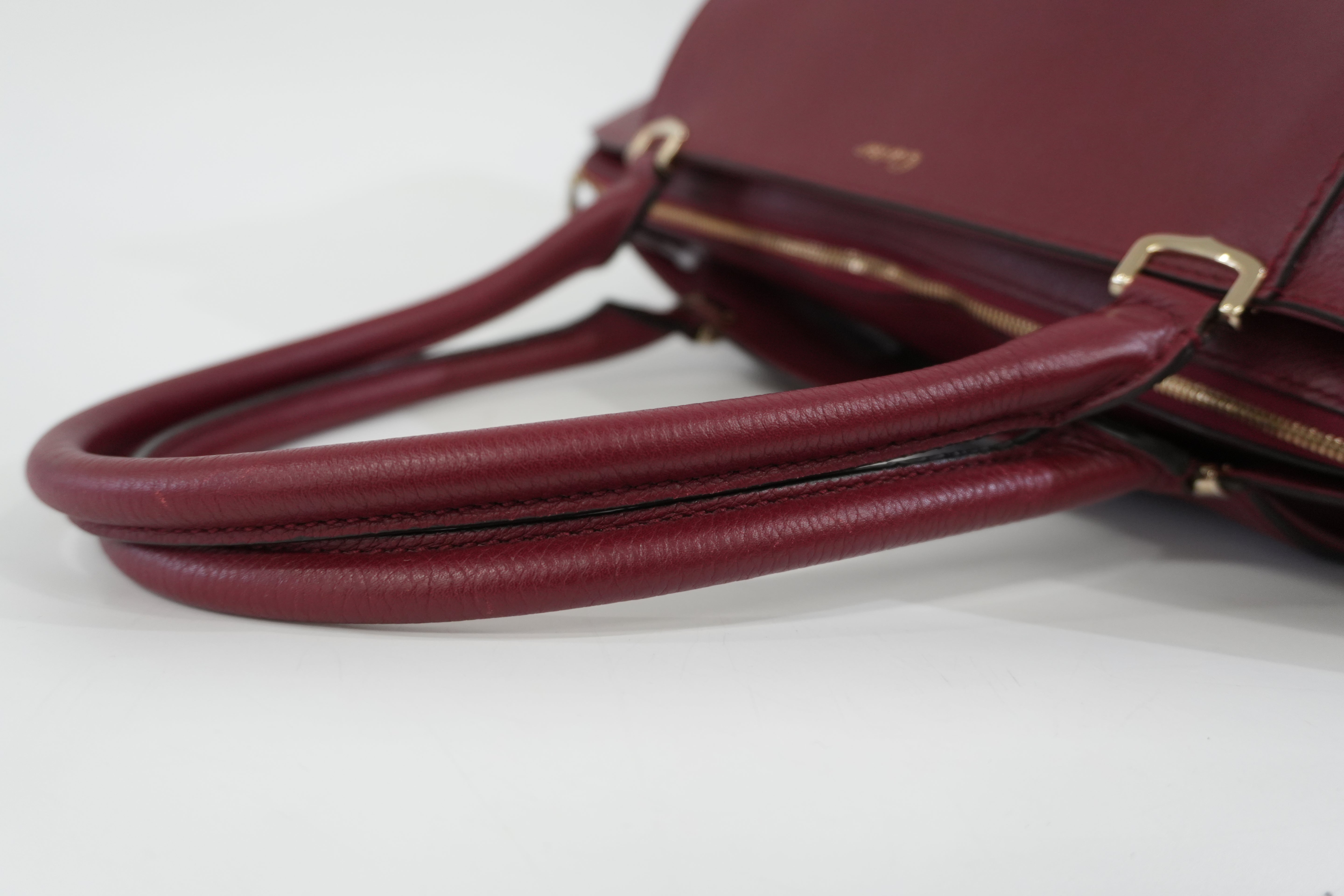 Pre-Owned Cartier C De Cartier Tote Bag Burgundy