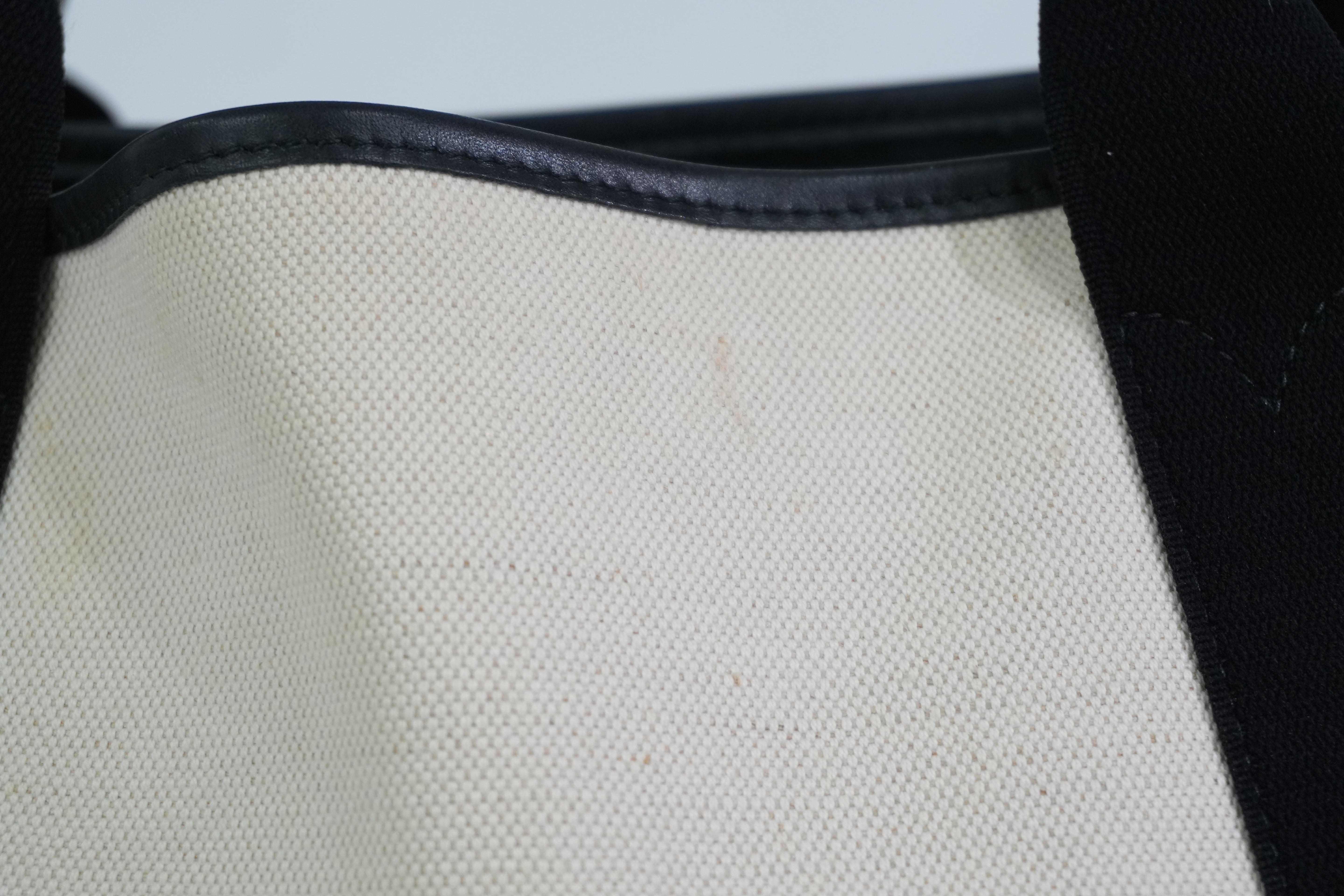 Pre-owned Balenciaga Navy Cabas Small Handbag Black and White