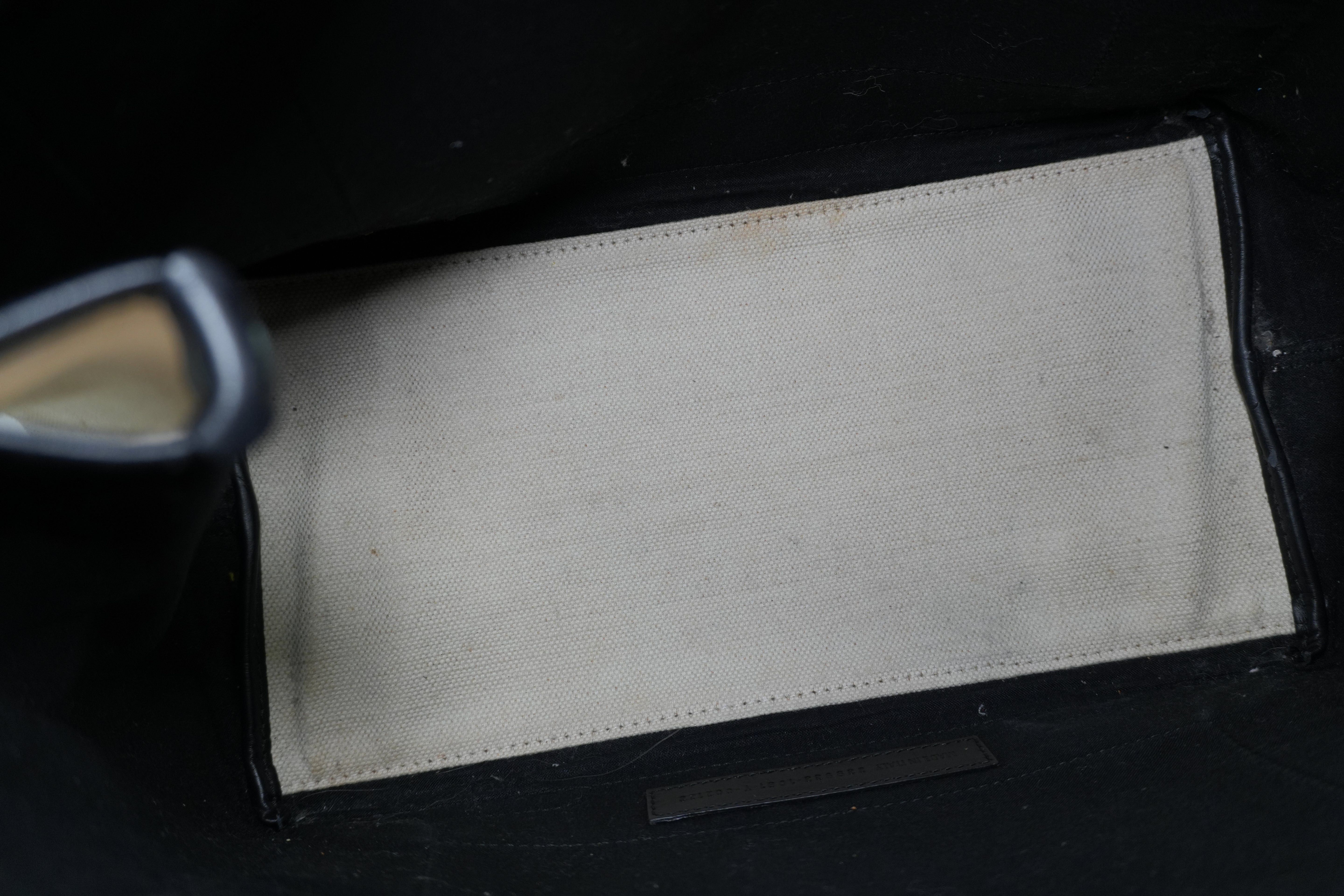 Pre-owned Balenciaga Navy Cabas Small Handbag Black and White