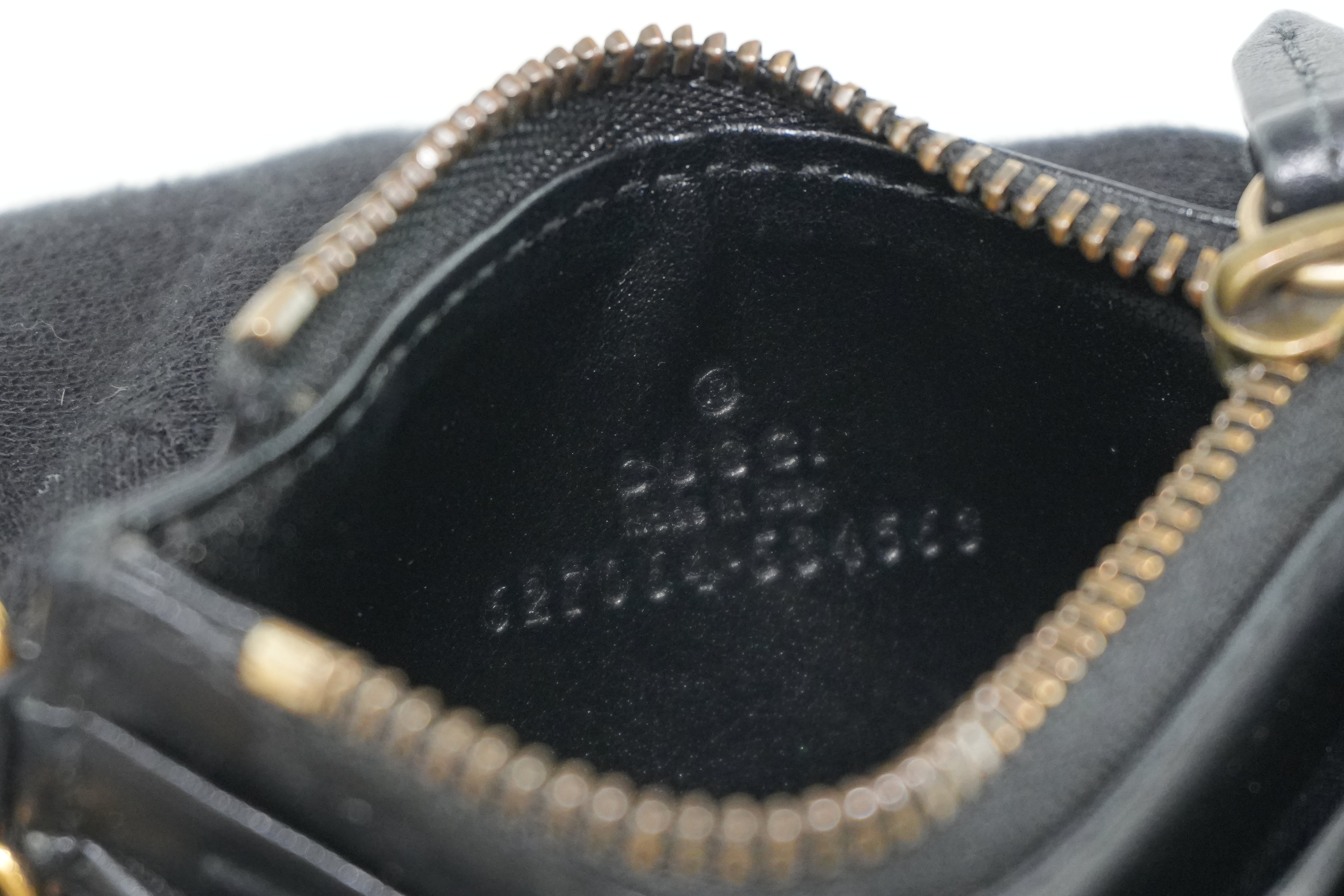 Pre-owned Gucci Leather Marmont Coin Case Black