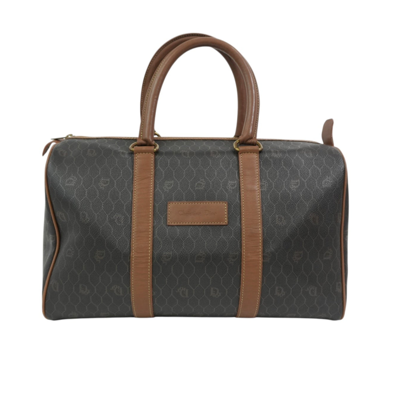 Pre-Owned Dior Honeycomb Boston Handbag Black