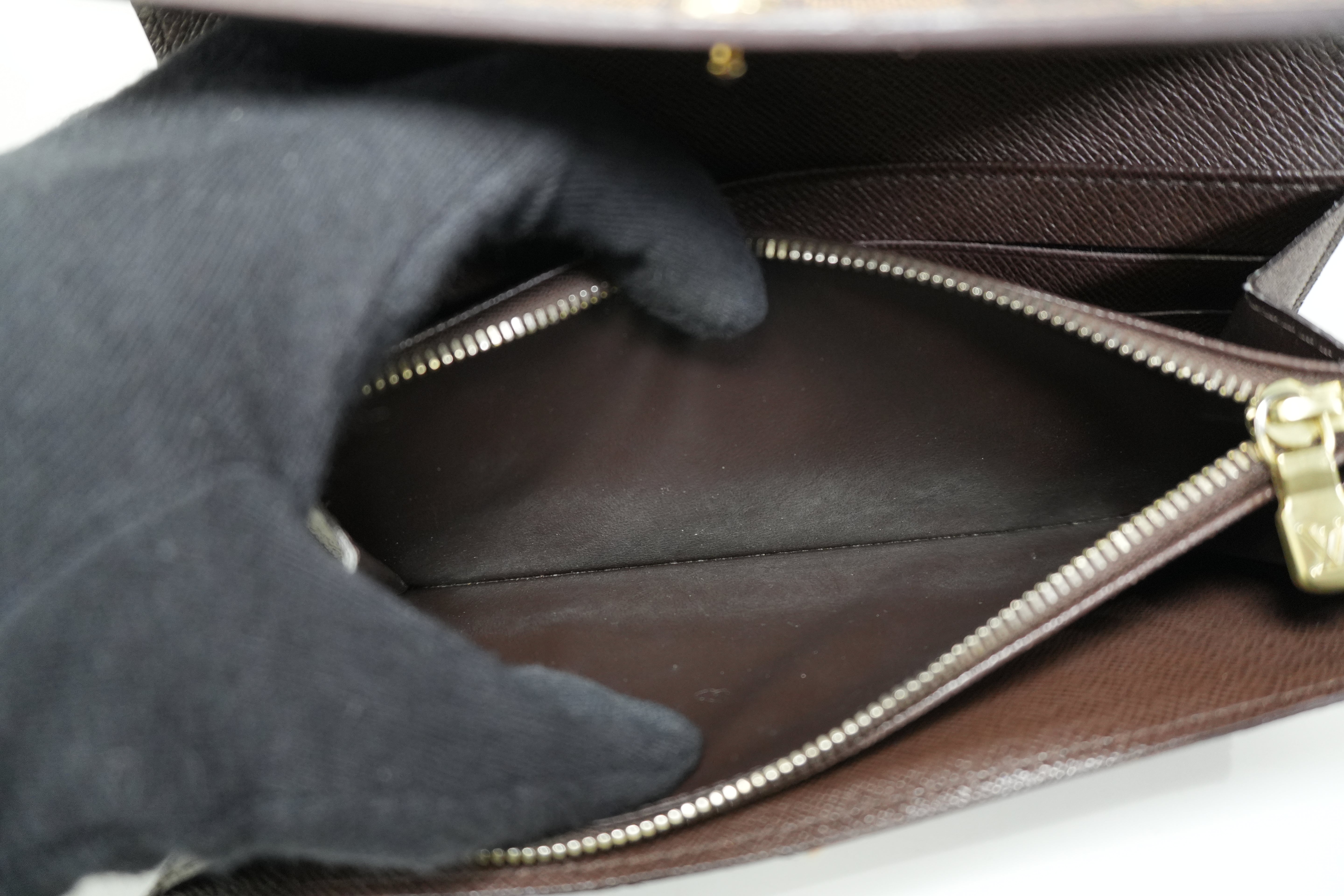 Pre-owned Louis Vuitton Damier Ebene Sarah Wallet