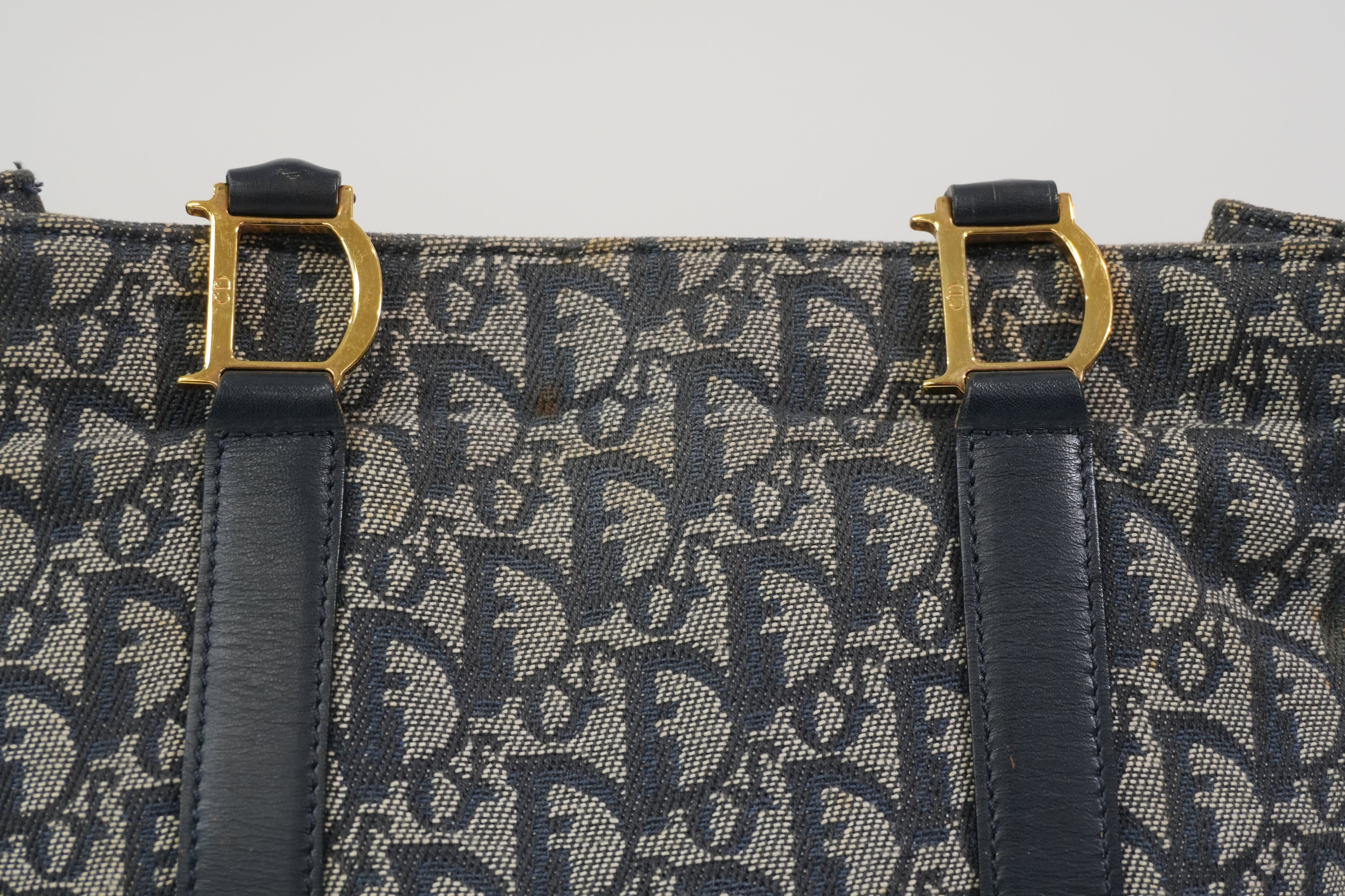 Pre-Owned Dior Oblique Tote Bag Blue