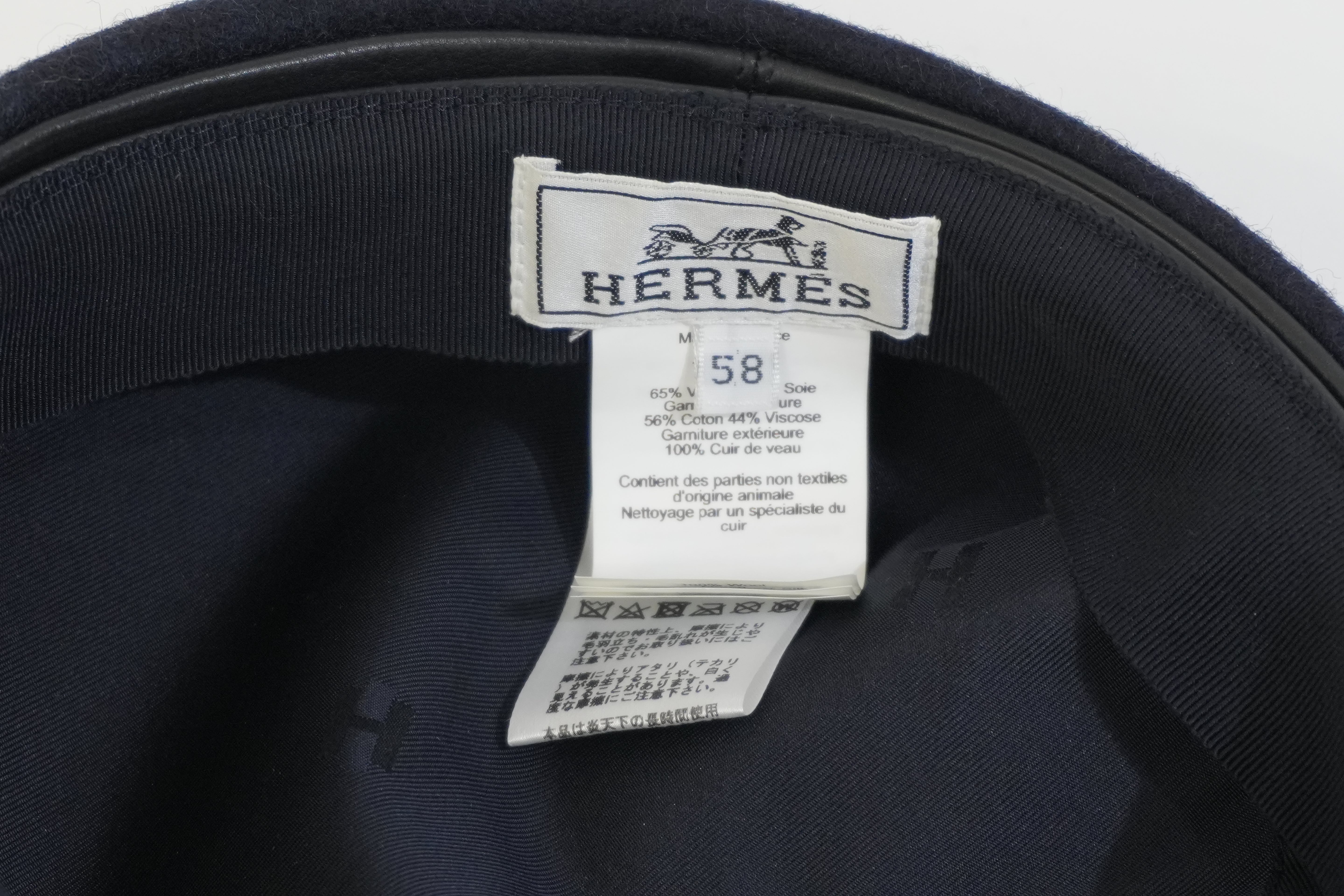Pre-owned Hermes Hat Navy Blue