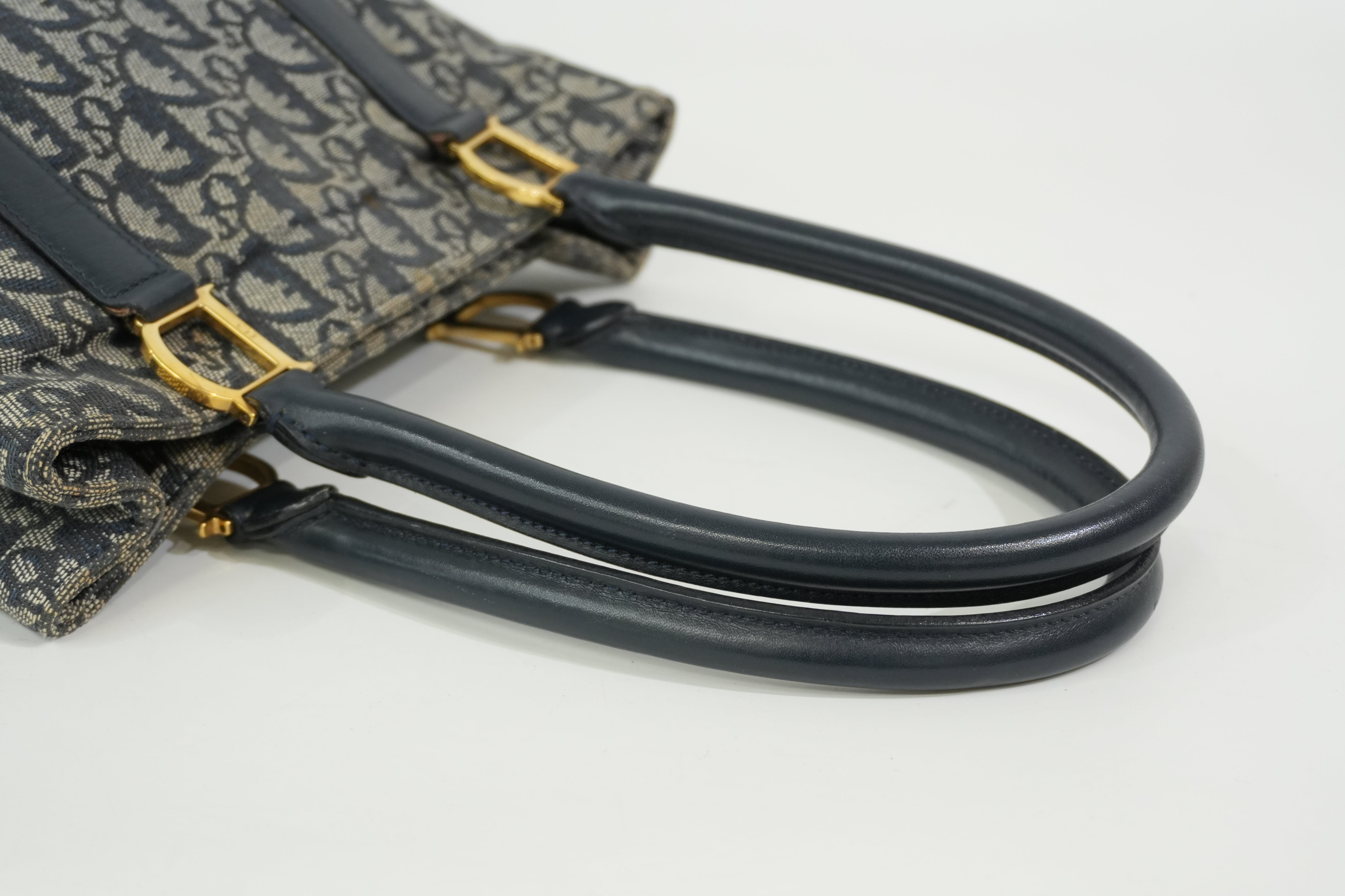 Pre-Owned Dior Oblique Tote Bag Blue