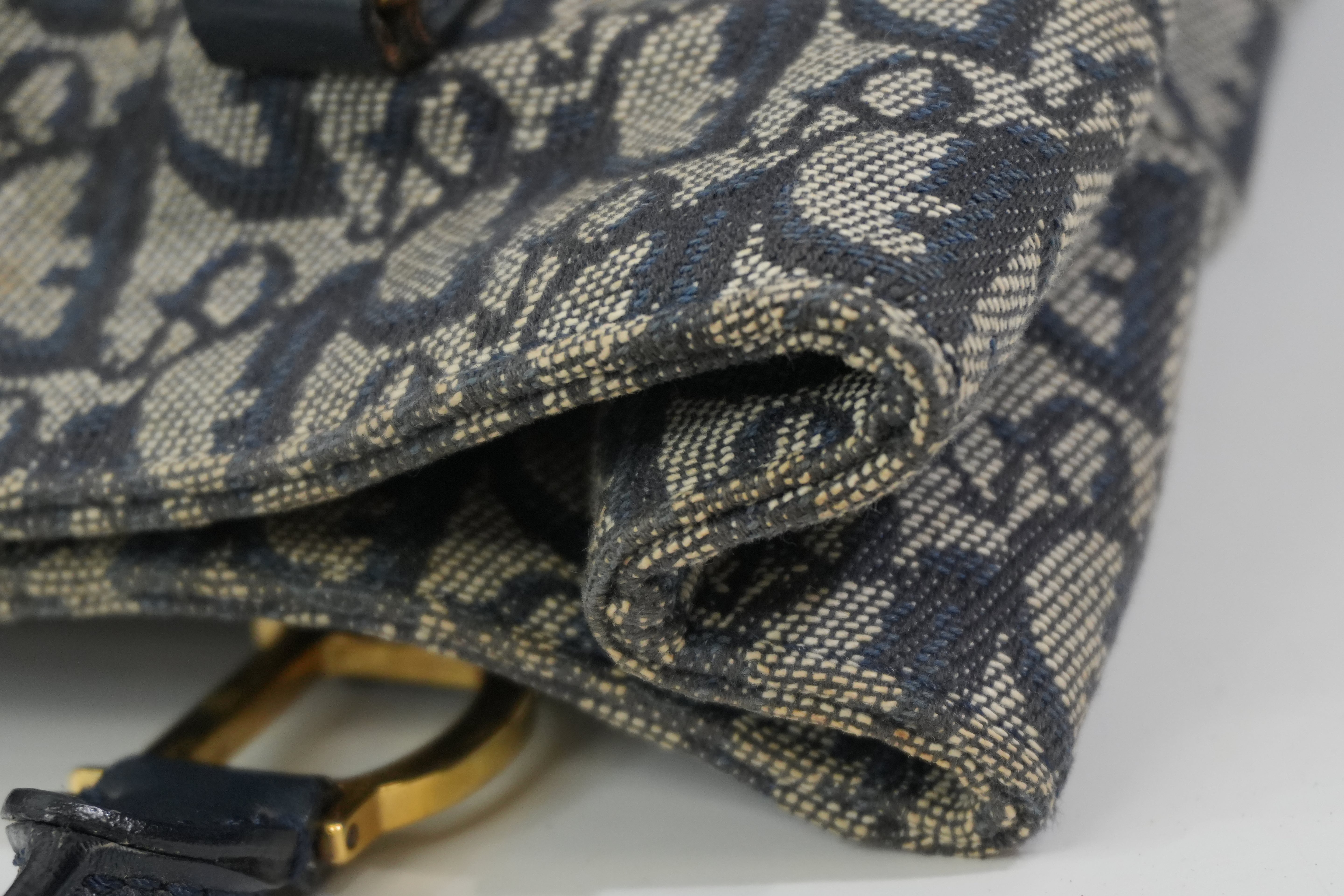 Pre-Owned Dior Oblique Tote Bag Blue