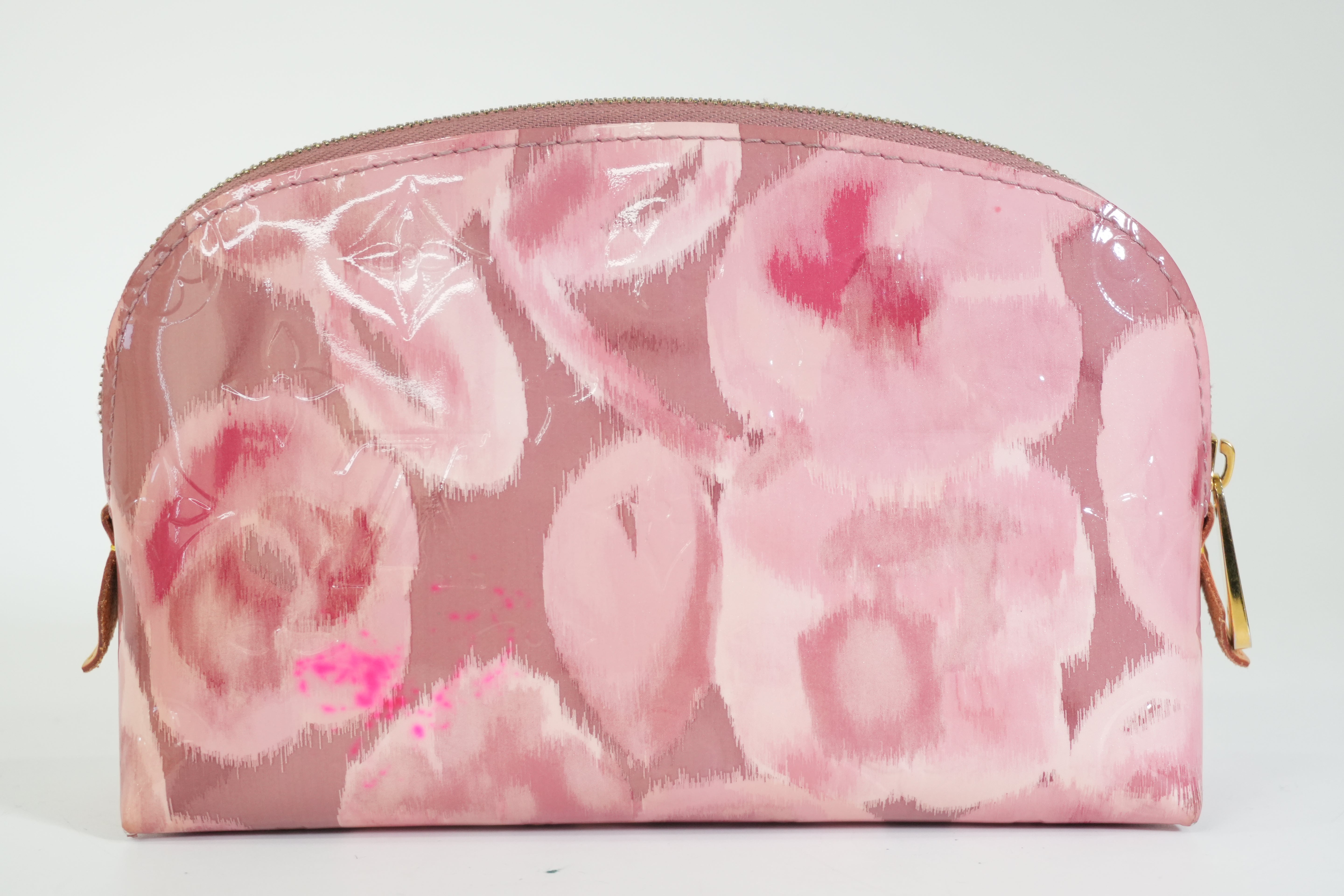 Pre-owned Louis Vuitton Vernis Cosmetic Pouch Pink
