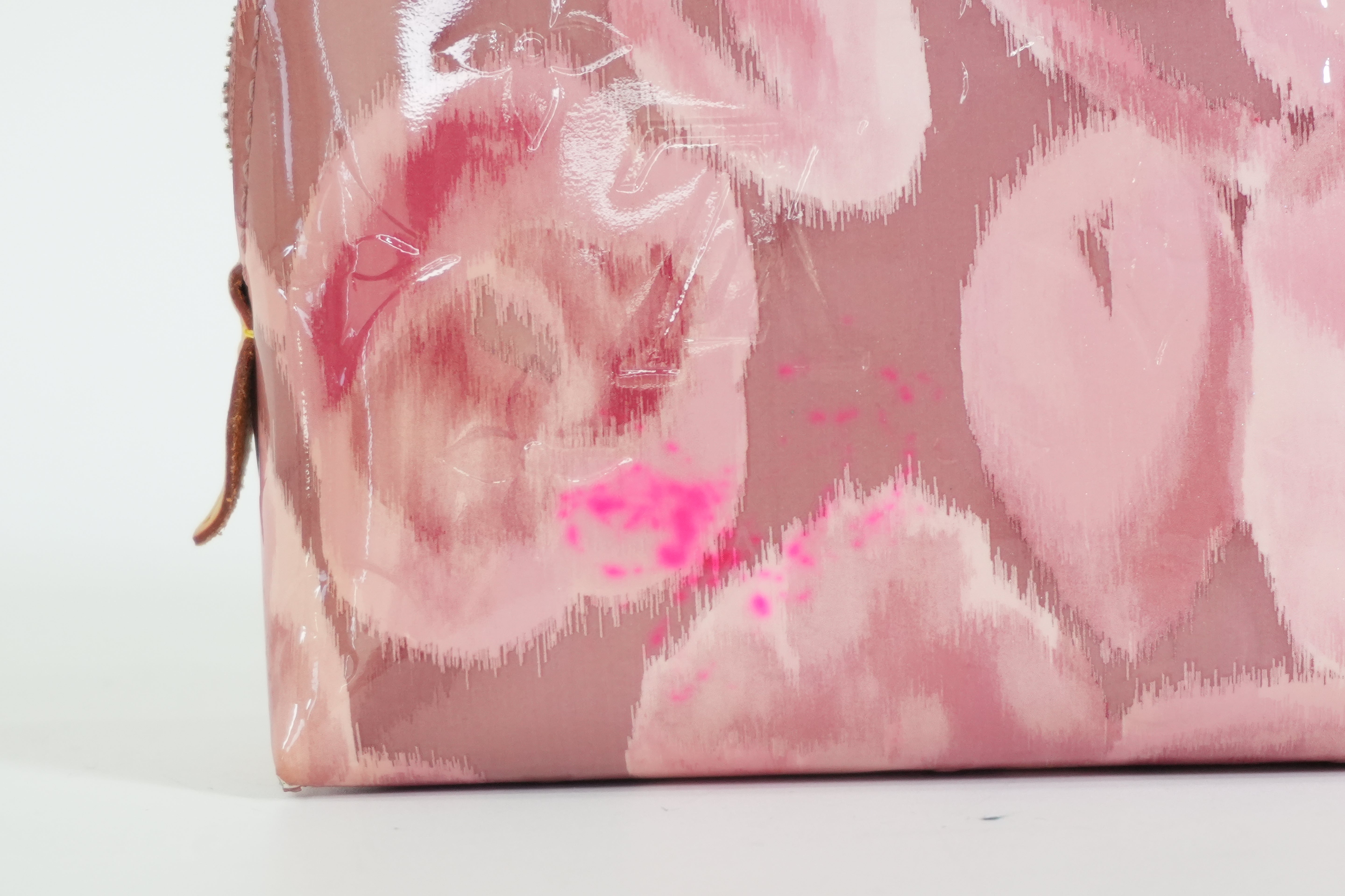 Pre-owned Louis Vuitton Vernis Cosmetic Pouch Pink