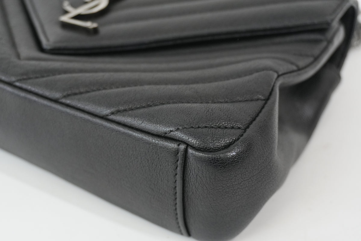 Pre-Owned Yves Saint Laurent Quilted College Chain Crossbody Black