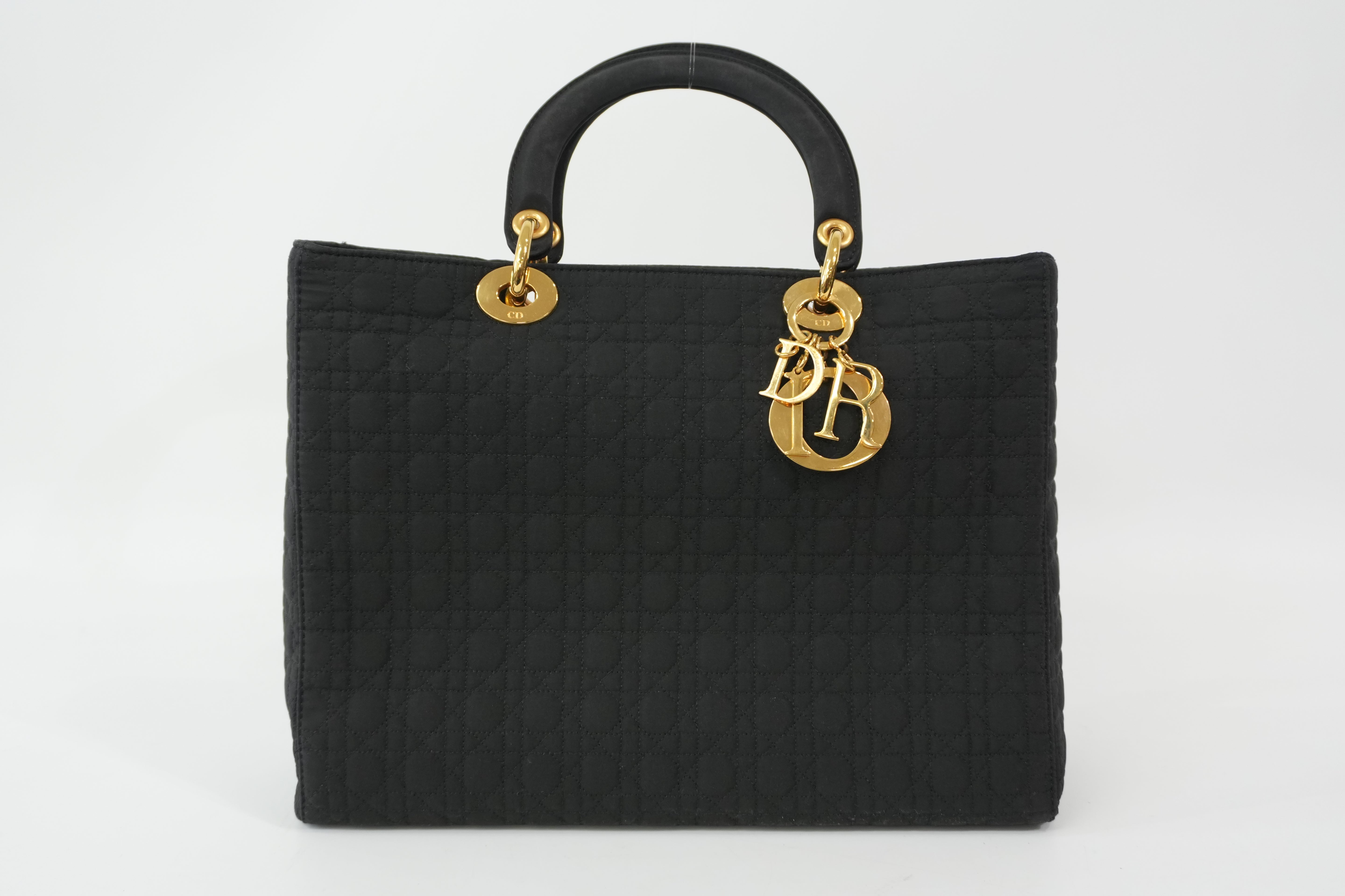 Pre-Owned Dior Quilted Cannage Handbag Black