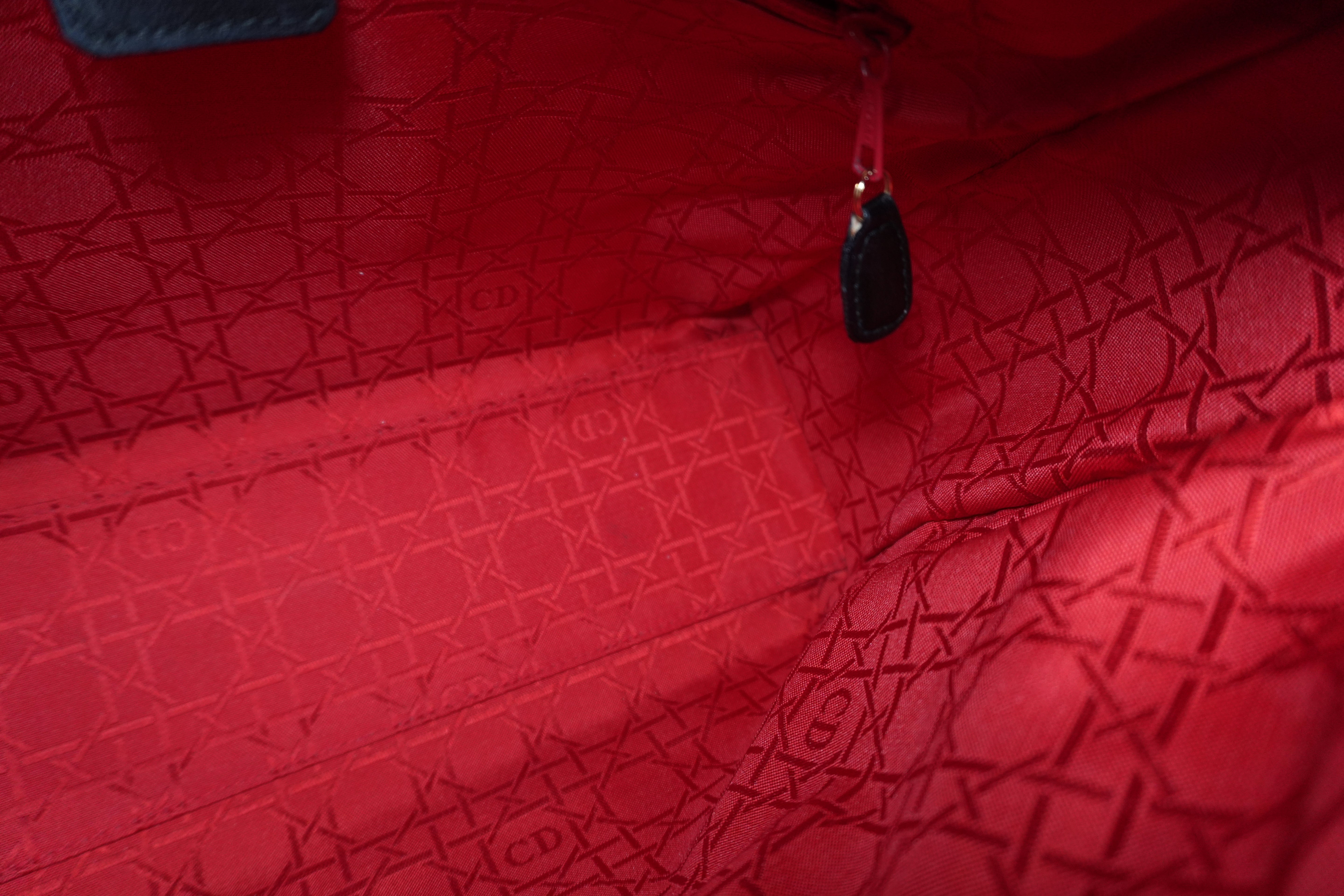 Christian Dior Lambskin Leather Lady Dior Handbag Black Used