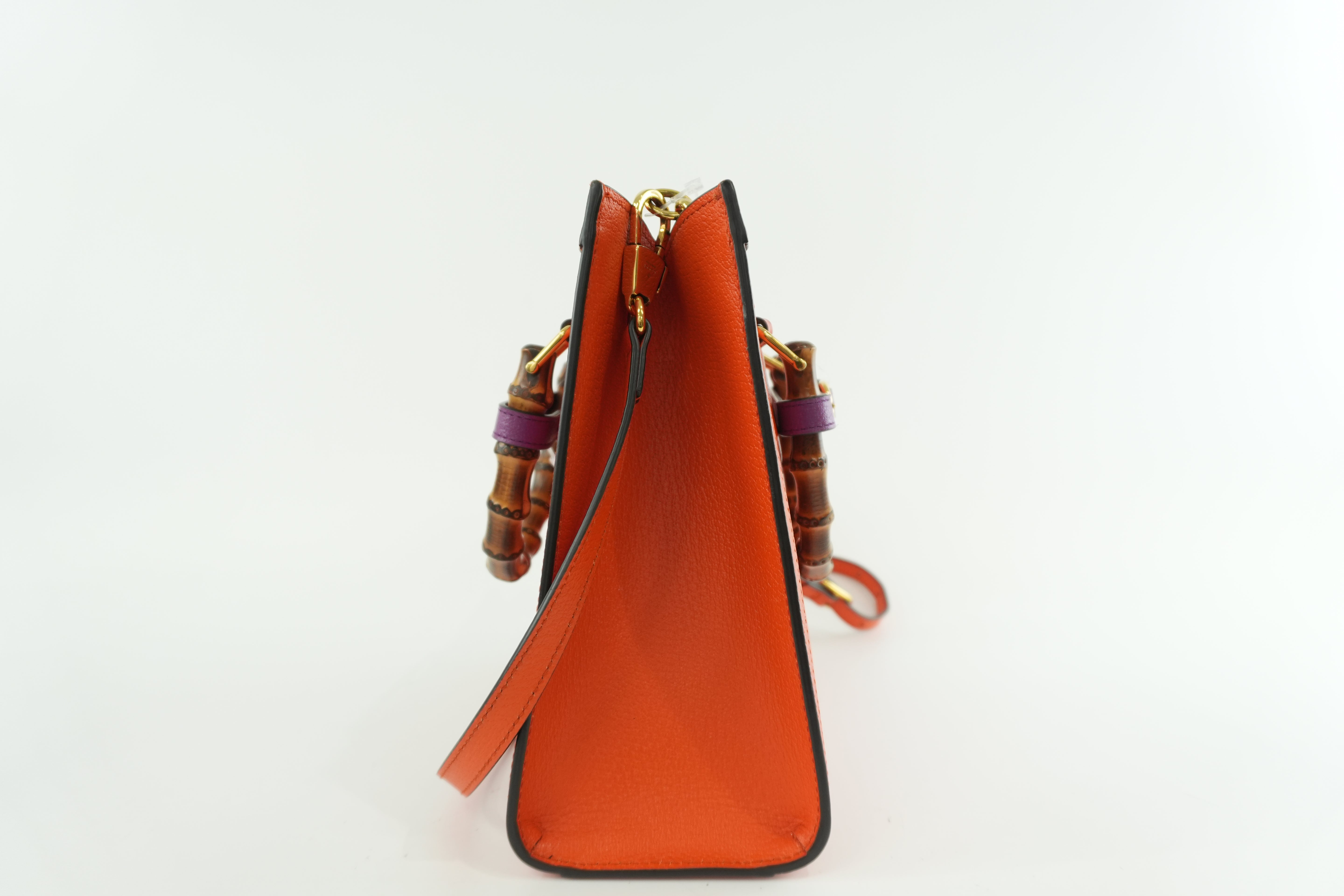 Gucci Diana Medium Tote Bag Orange Used