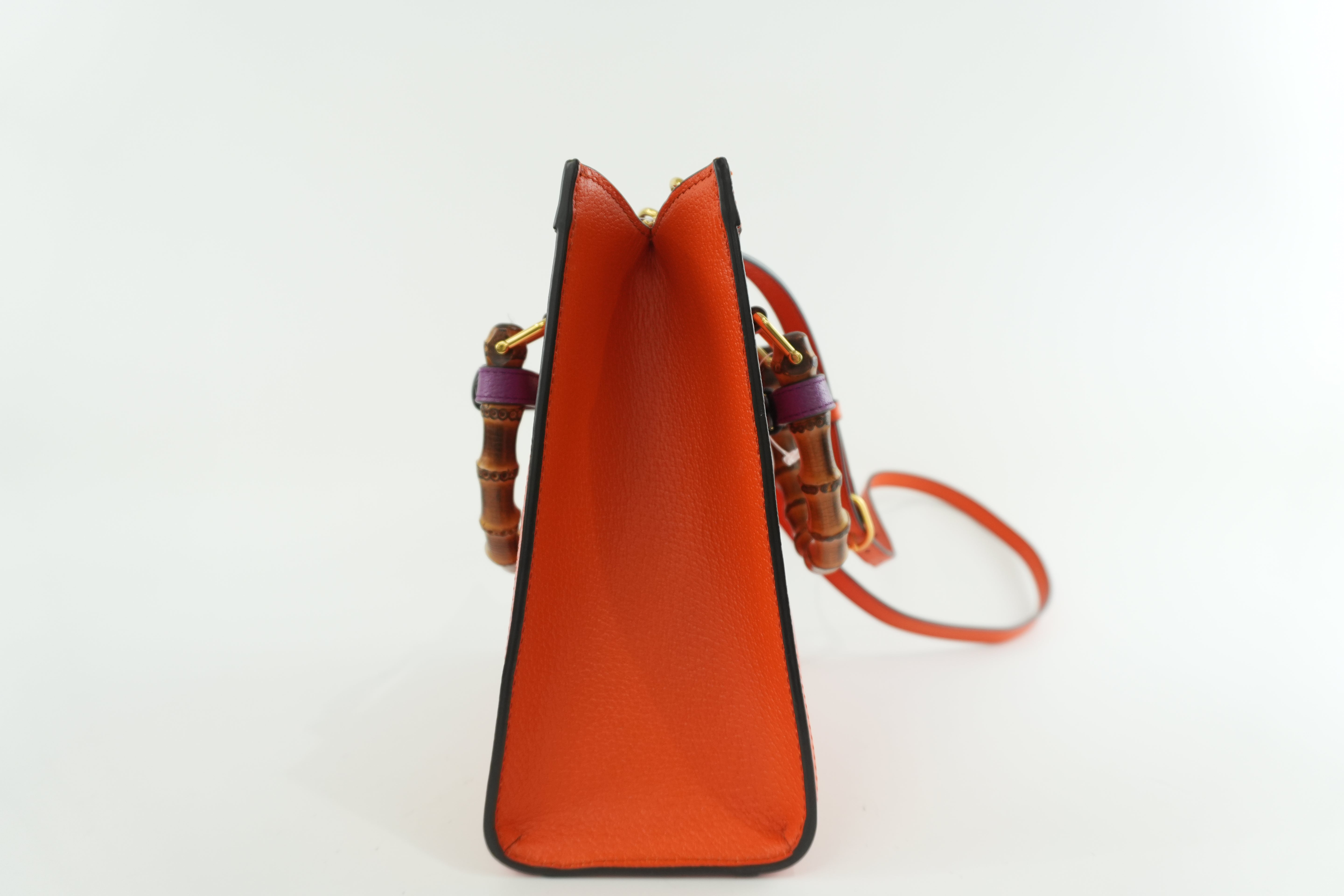 Gucci Diana Medium Tote Bag Orange Used