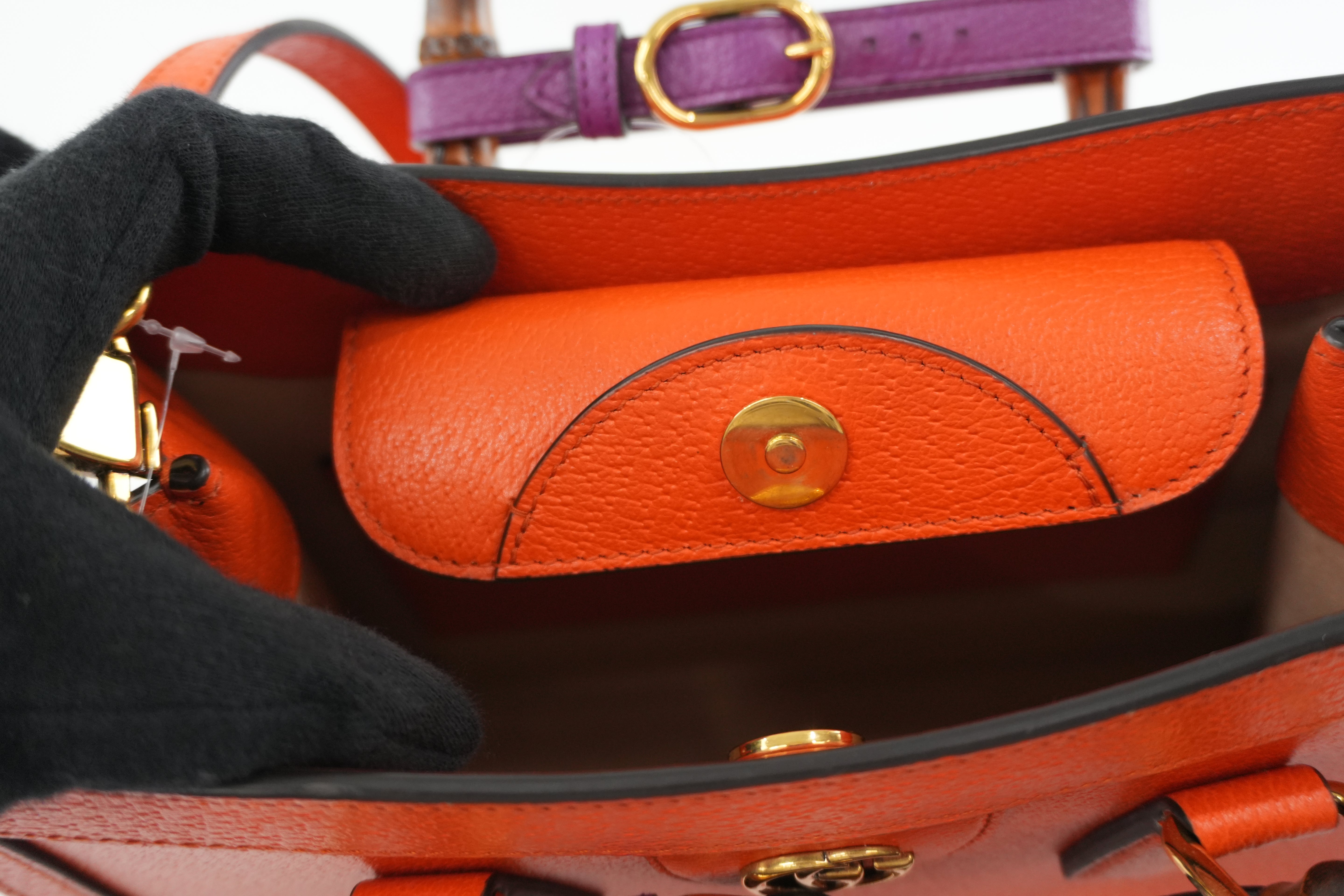 Gucci Diana Medium Tote Bag Orange Used