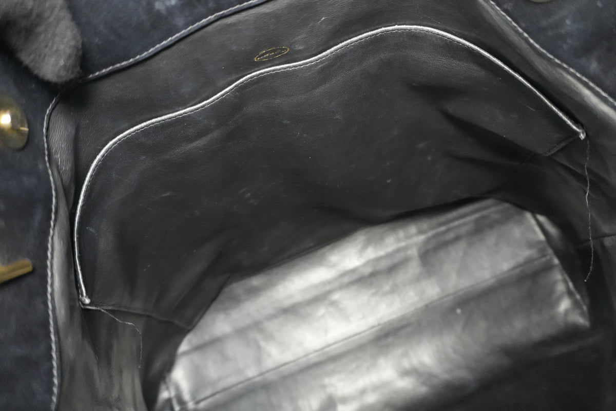 Pre-Owned Chanel Quilted Foldover Chain Tote Bag Black