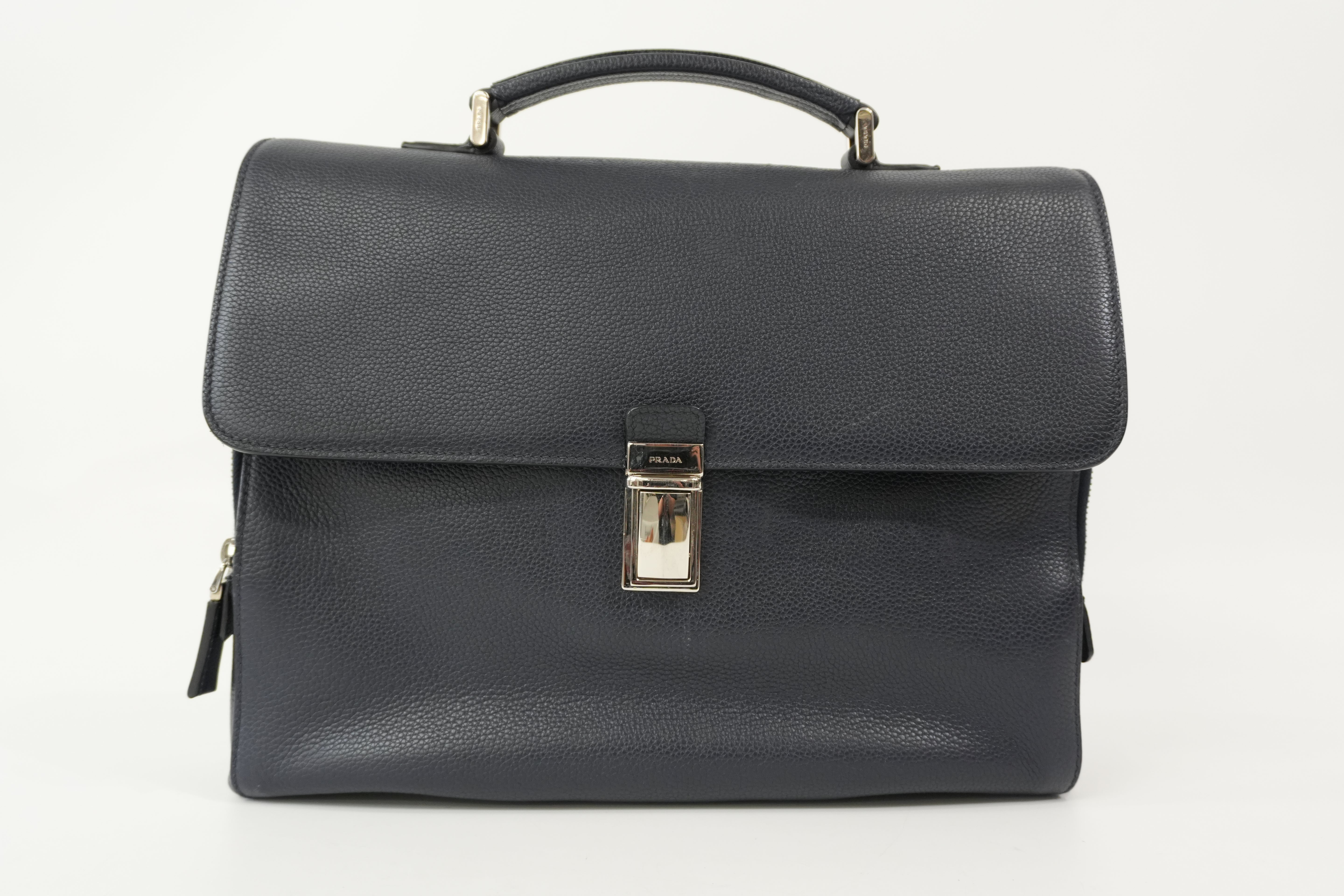 Pre-Owned Prada Briefcase Navy Blue