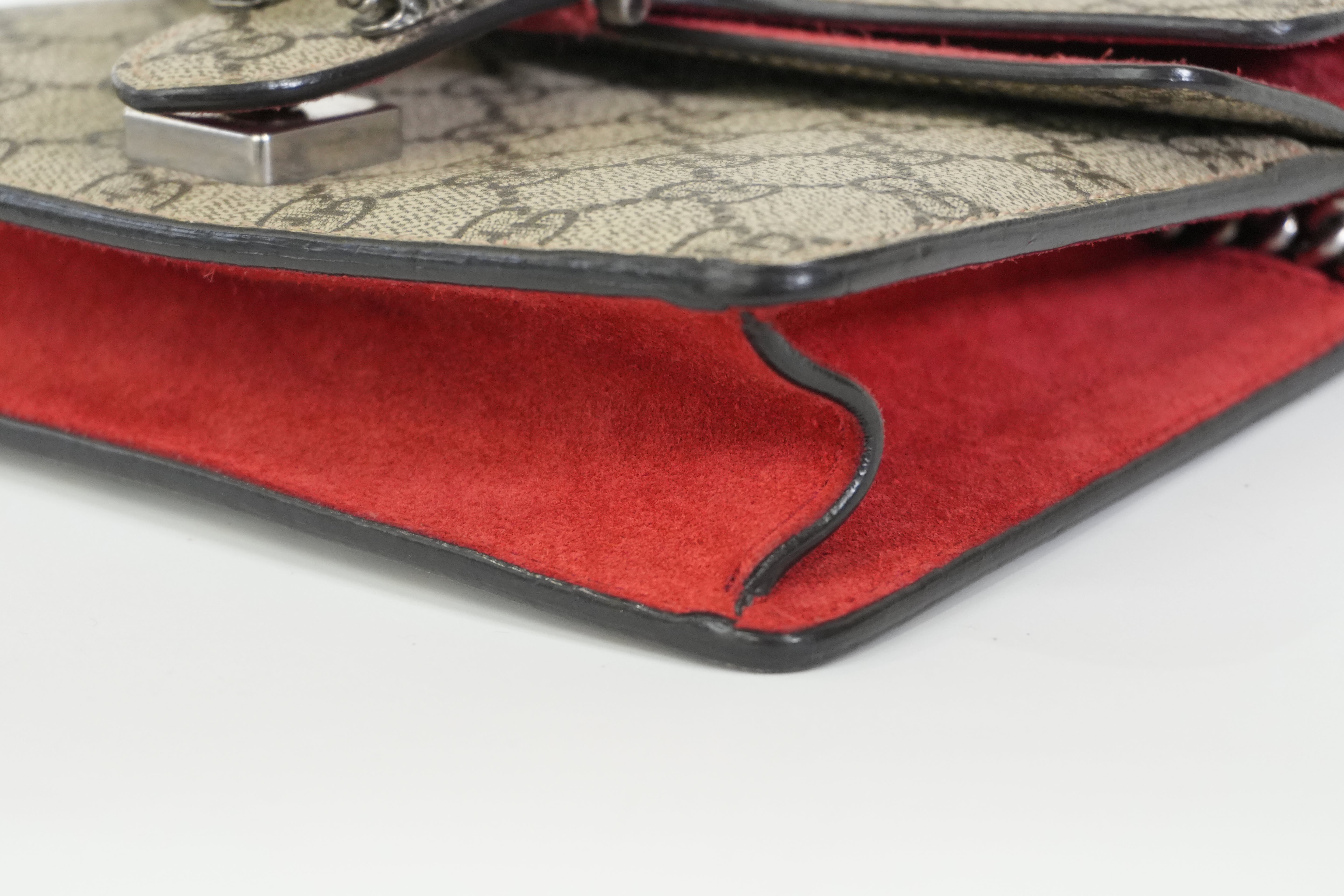 Pre-owned Gucci Dionysus Chain Shoulder Bag Brown and Red