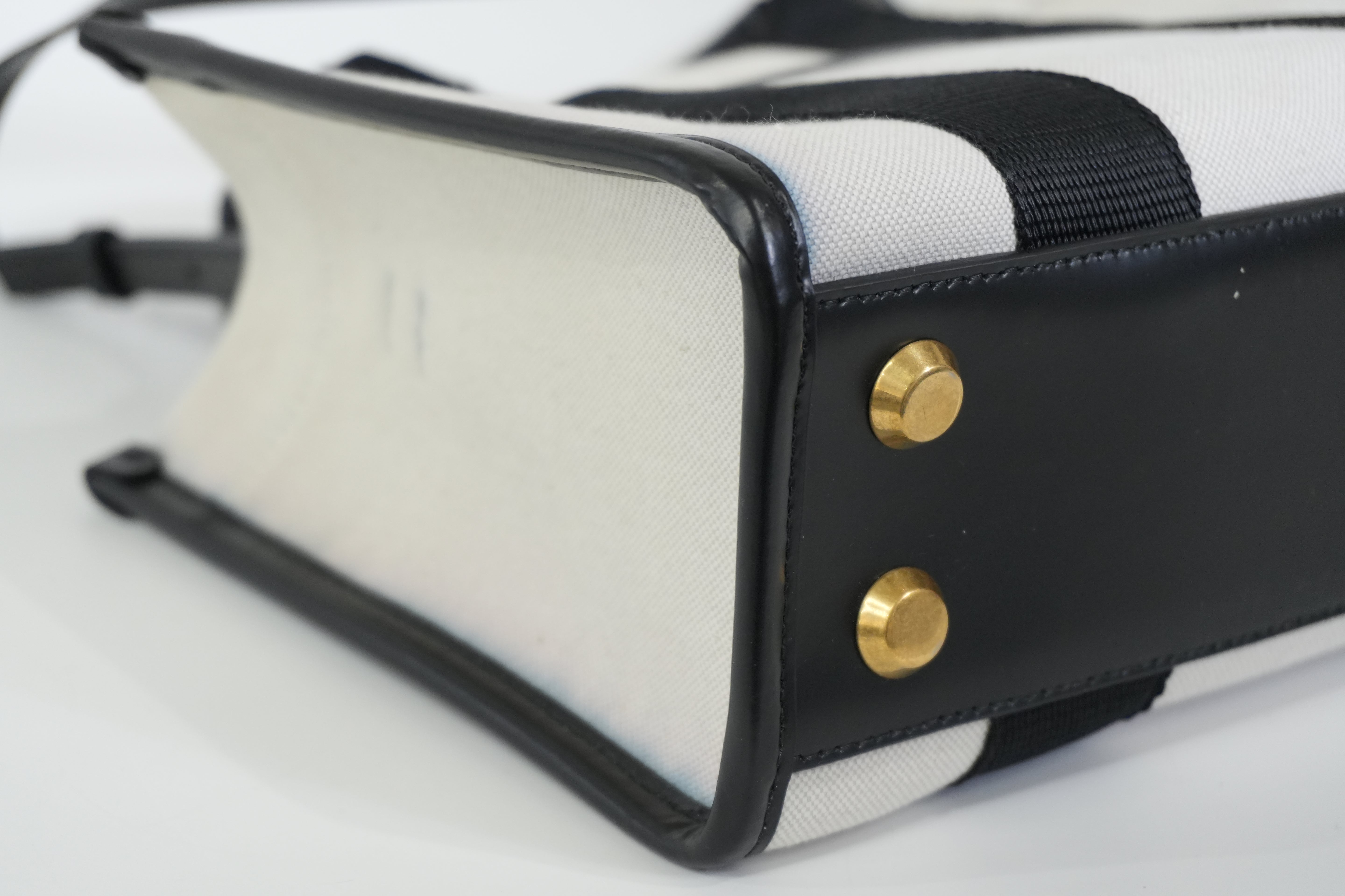 Pre-owned Balenciaga Two Way Small Handbag Black and White