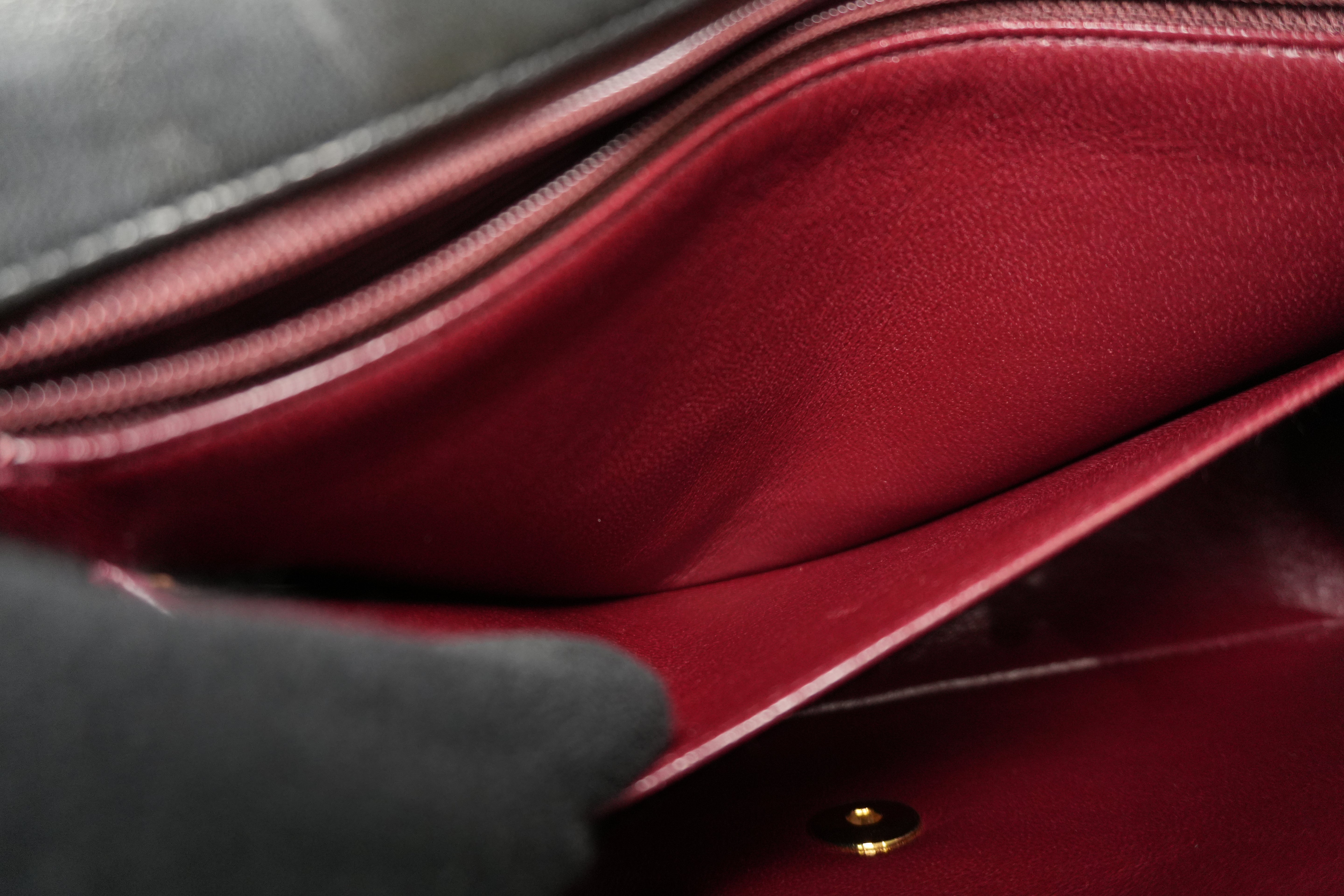 Chanel Lambskin Leather Single Flap Chain Shoulder Bag Black Used