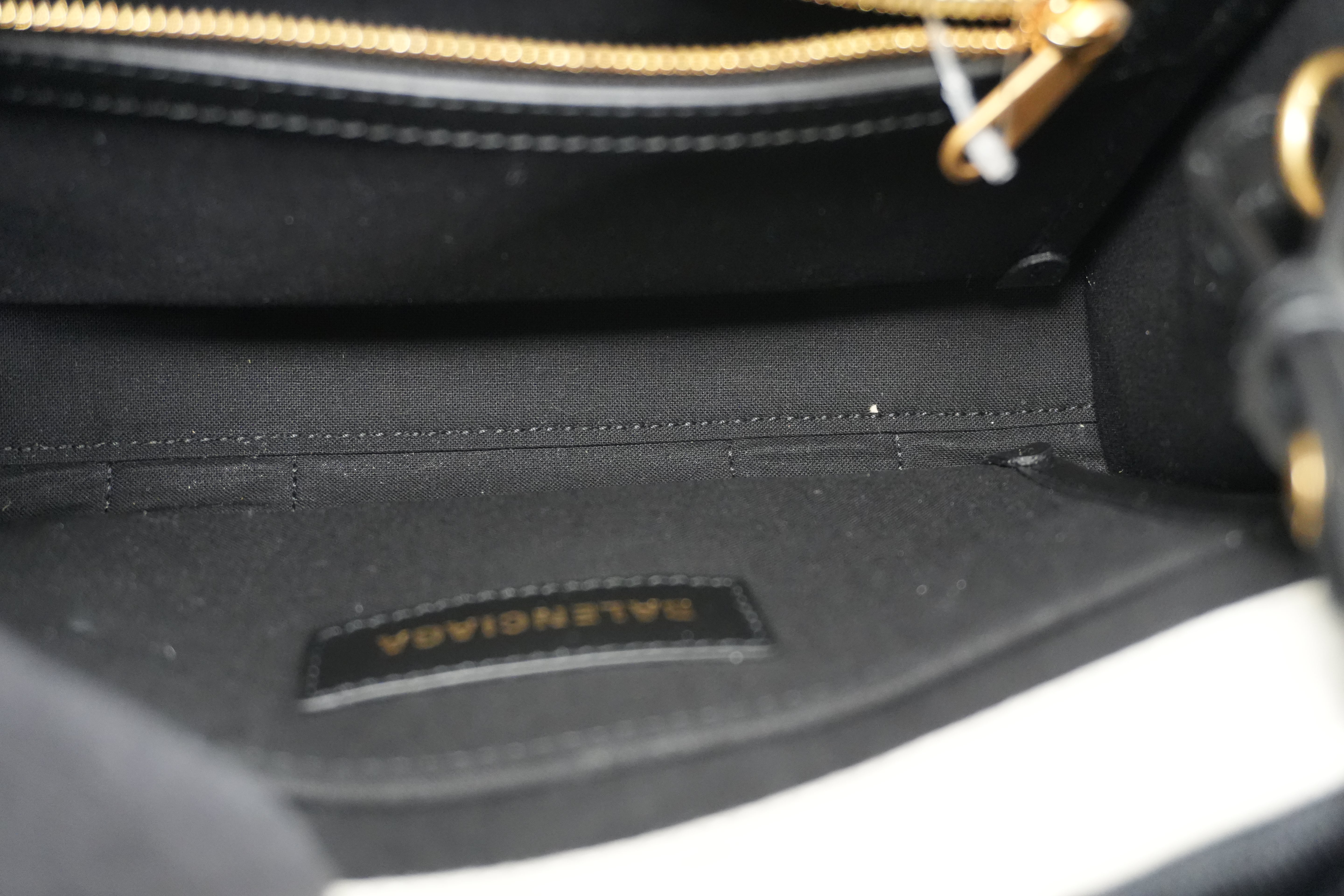 Pre-owned Balenciaga Two Way Small Handbag Black and White