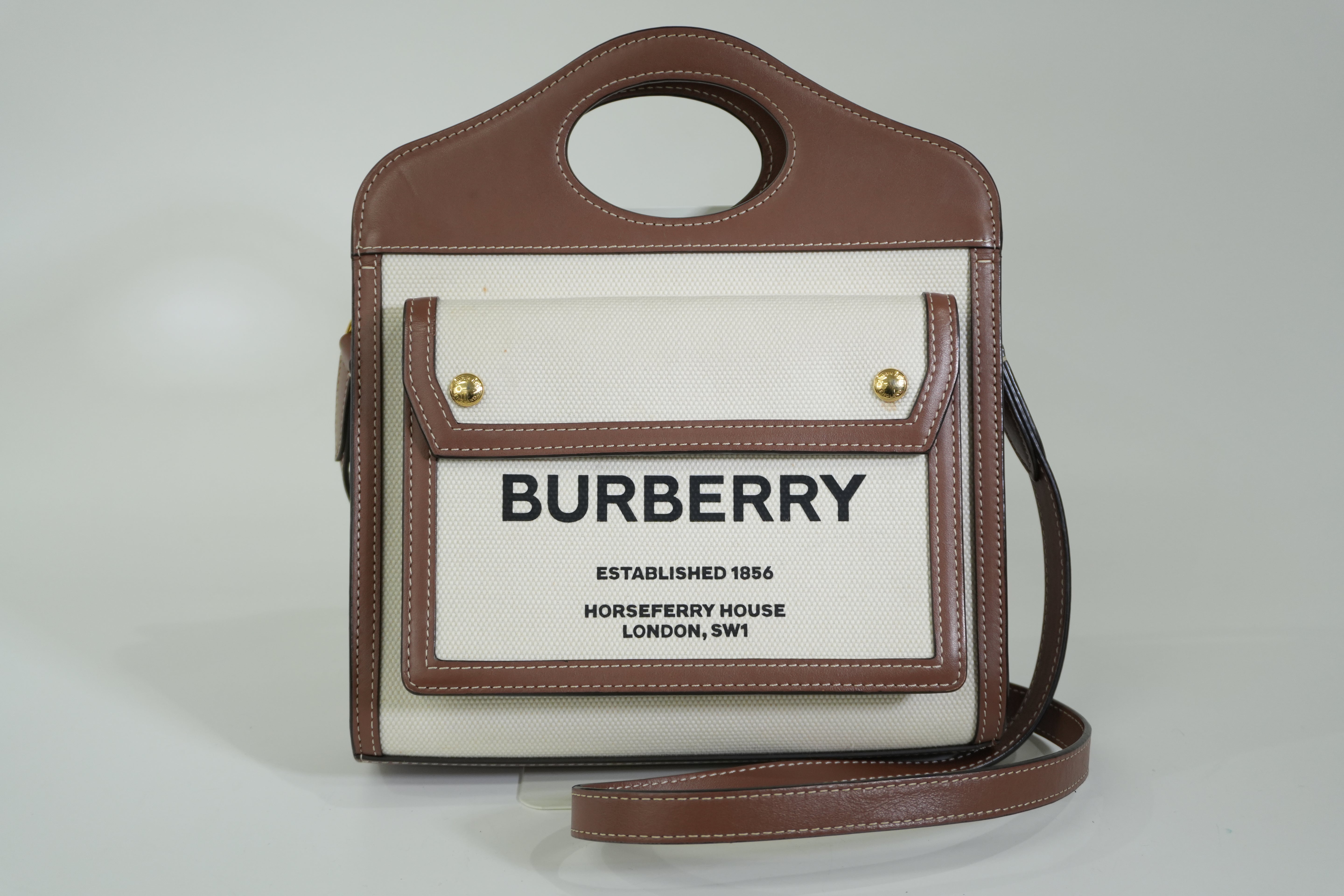 Pre-owned Burberry Shoulder Bag Ivory and Brown