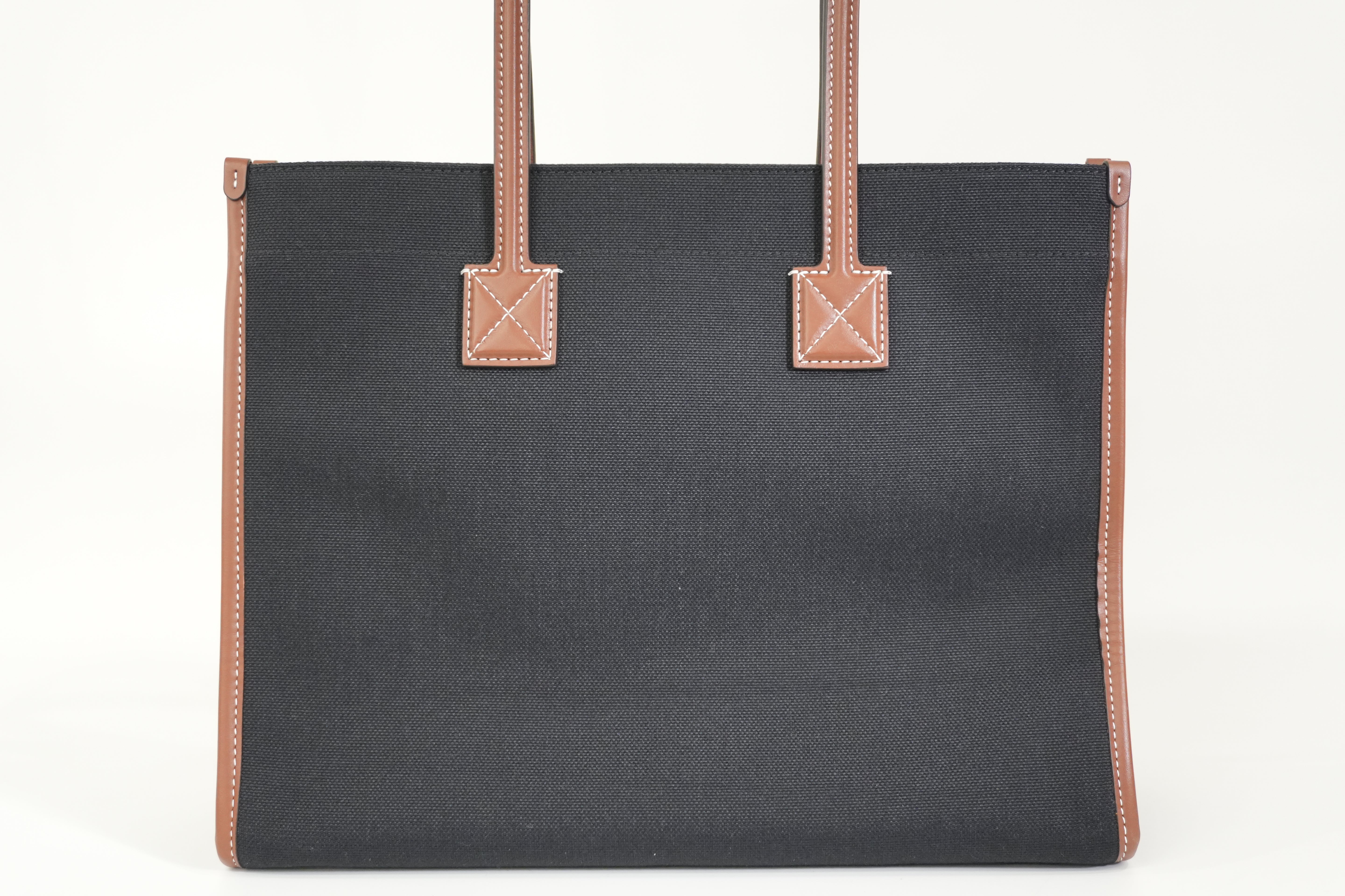 Pre-owned Burberry Freya Tote Bag Black and Brown