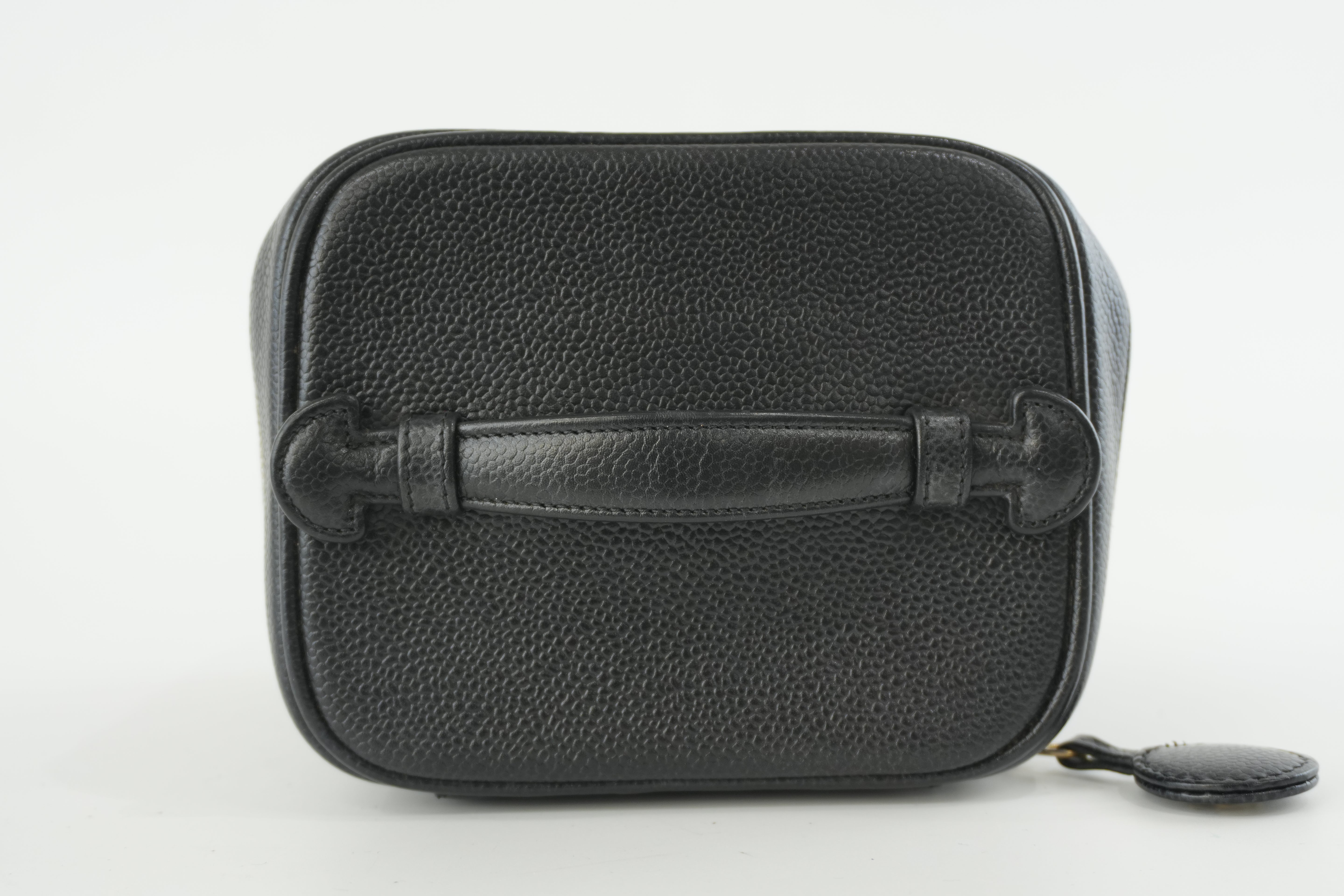 Chanel Caviar Leather Vanity Case Black Used