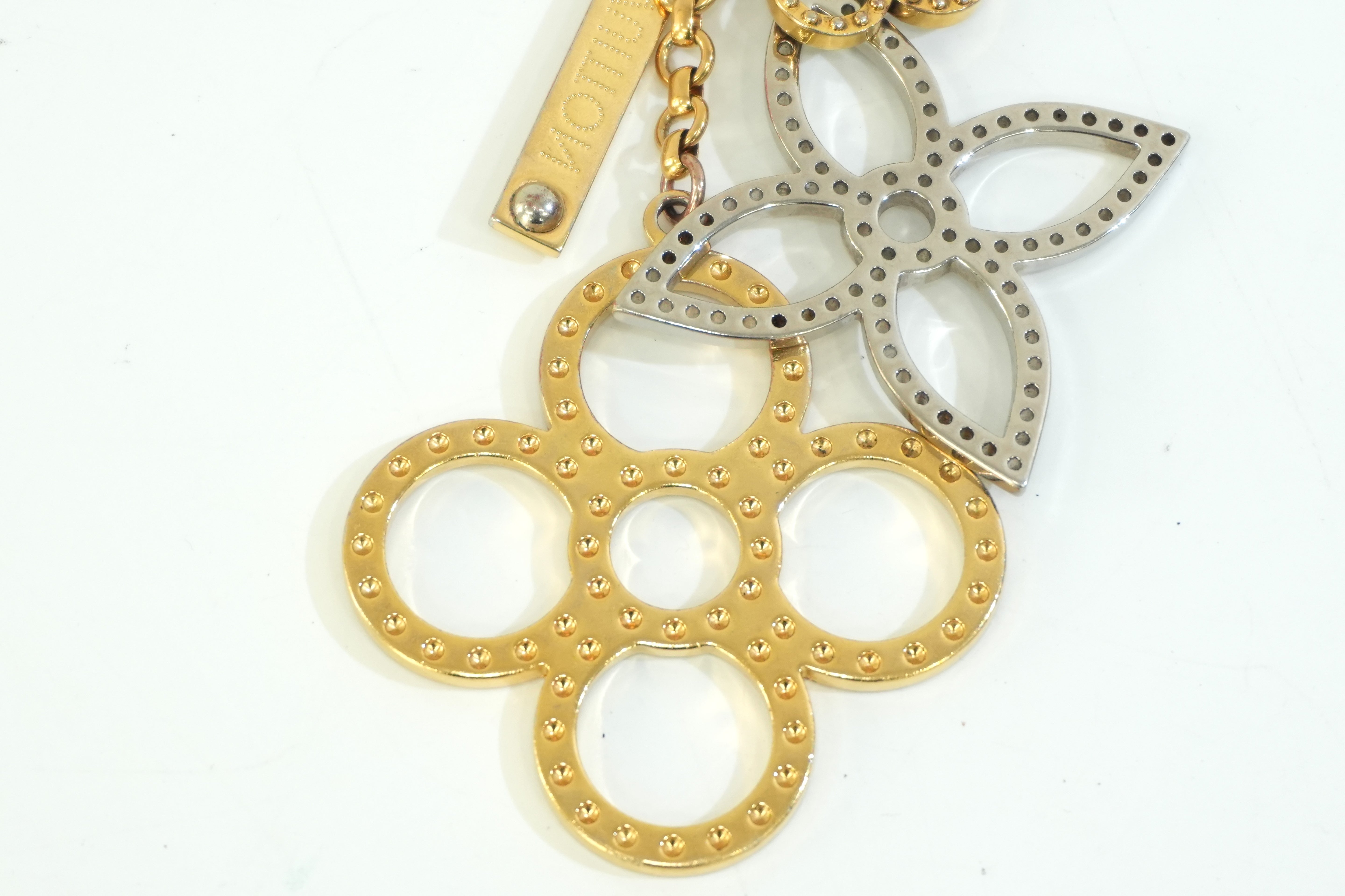 Pre-owned Louis Vuitton Flower Bag Charm Gold and Silver