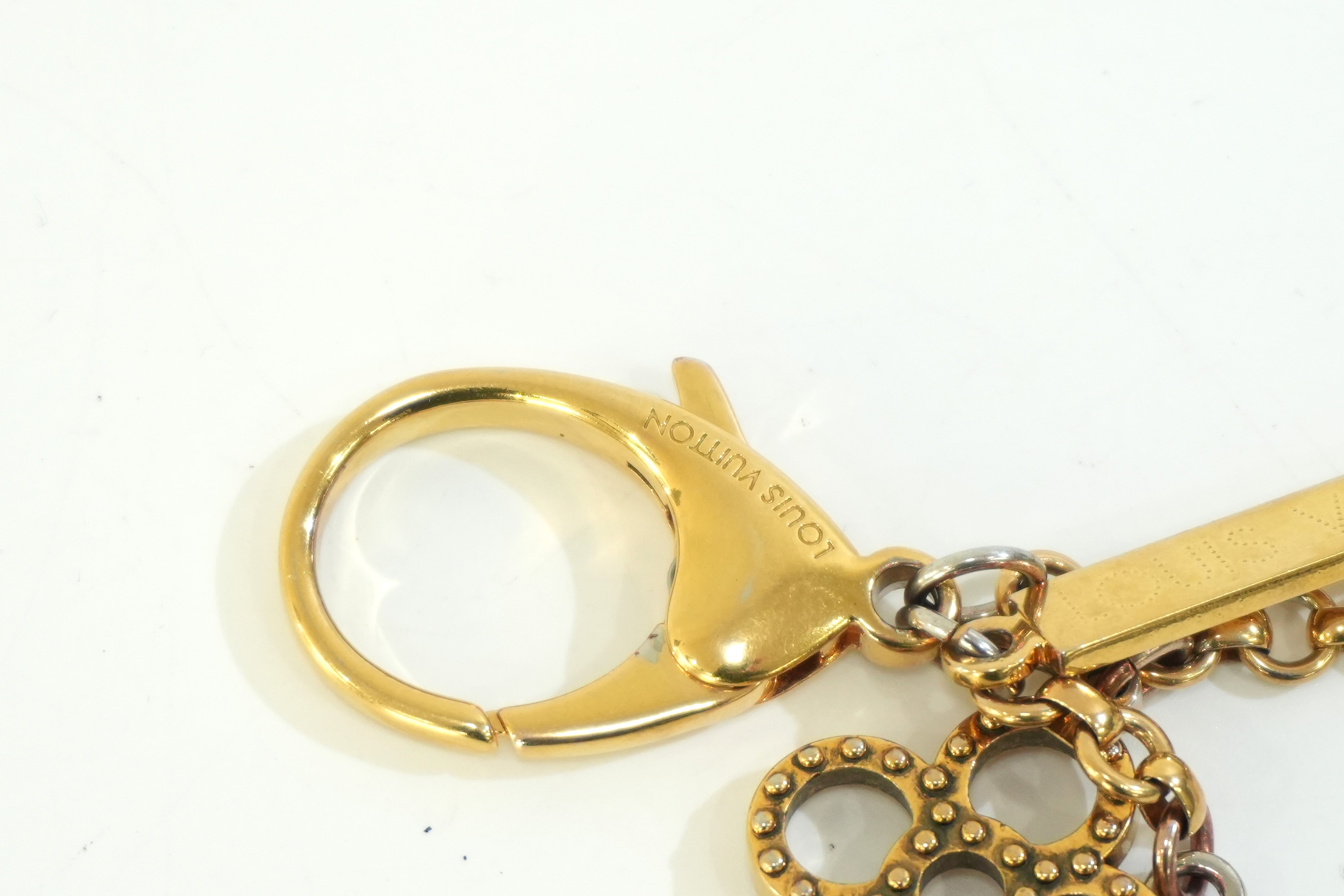 Pre-owned Louis Vuitton Flower Bag Charm Gold and Silver