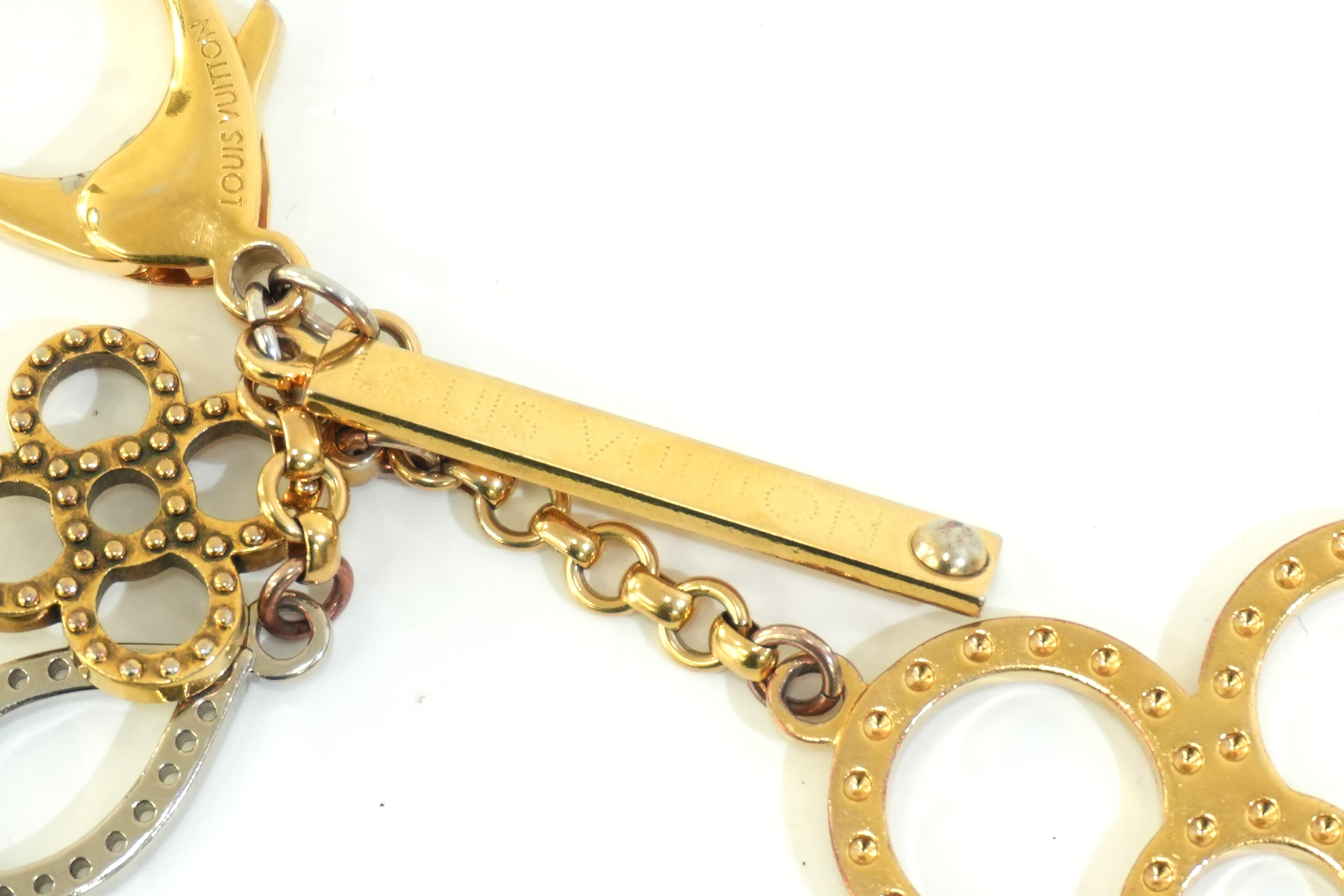 Pre-owned Louis Vuitton Flower Bag Charm Gold and Silver