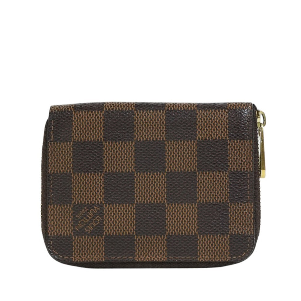 Pre-owned Louis Vuitton Damier Ebene Zippy Coin and Card Case
