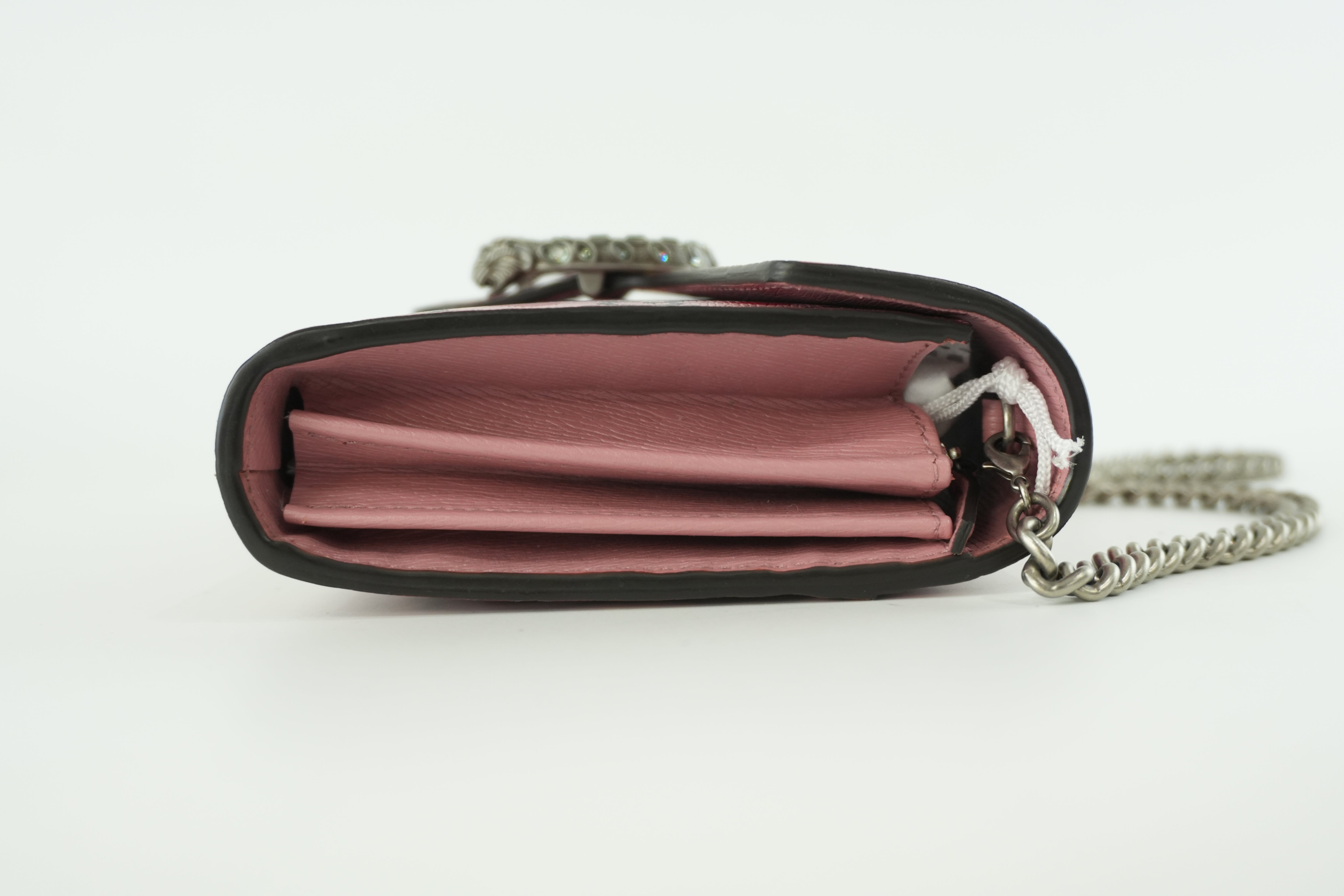 Gucci Leather Dionysus Valentine Limited Edition Pink Chain Shoulder Bag Used