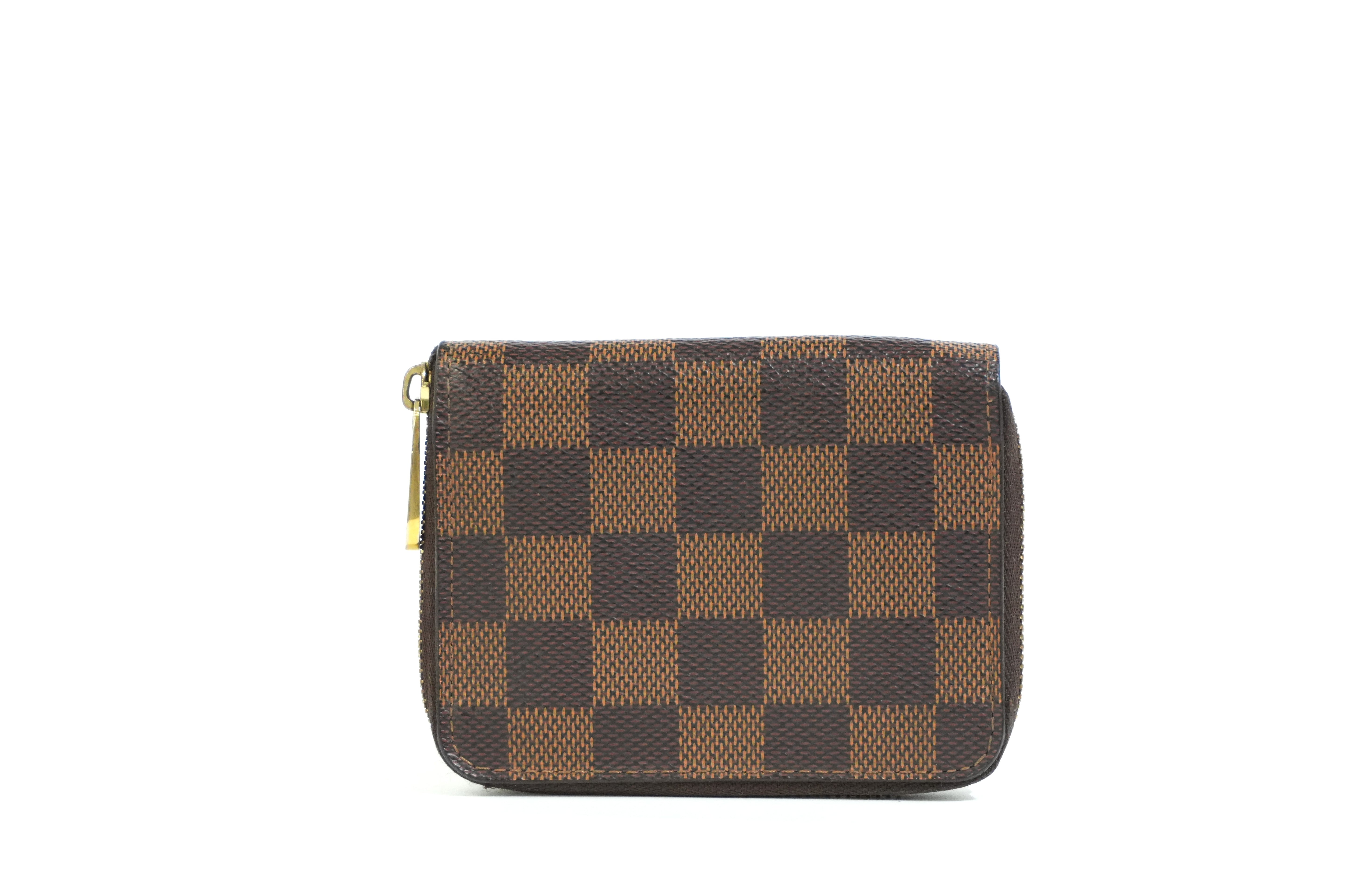 Pre-owned Louis Vuitton Damier Ebene Zippy Coin and Card Case